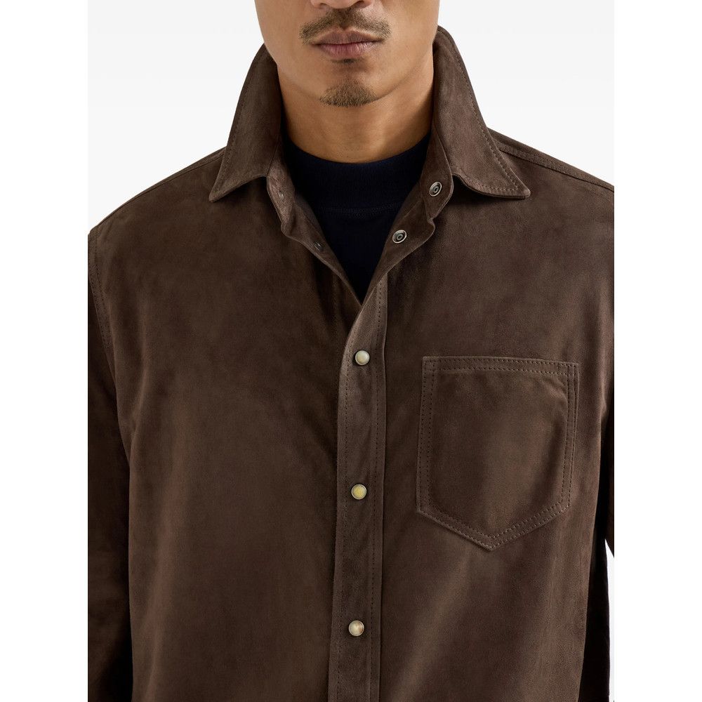Brunello Cucinelli Brunello Cucinelli BROWN Jackets - Shirt Jackets Size US L / EU 52-54 / 3 - 3 Thumbnail