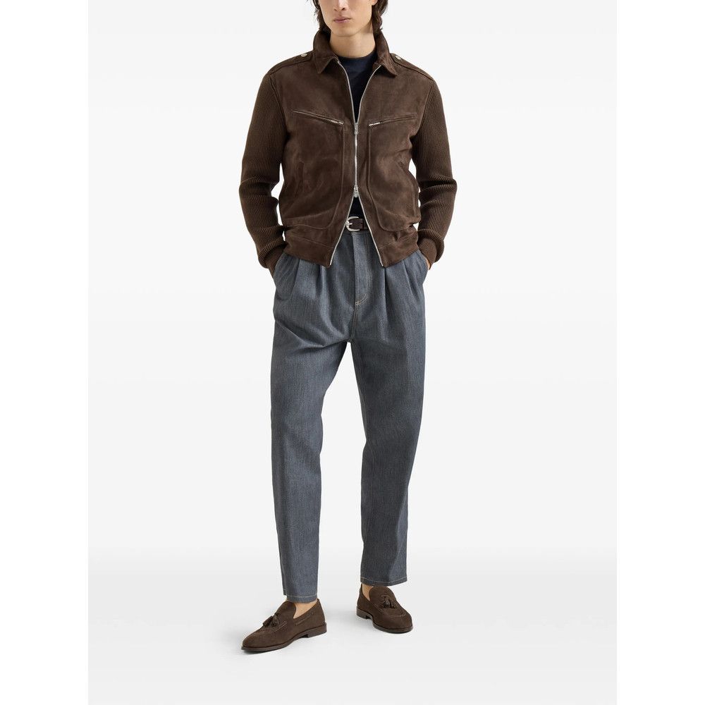 Brunello Cucinelli Brunello Cucinelli BROWN Jackets - Leather Jackets Size US S / EU 44-46 / 1 - 4 Thumbnail