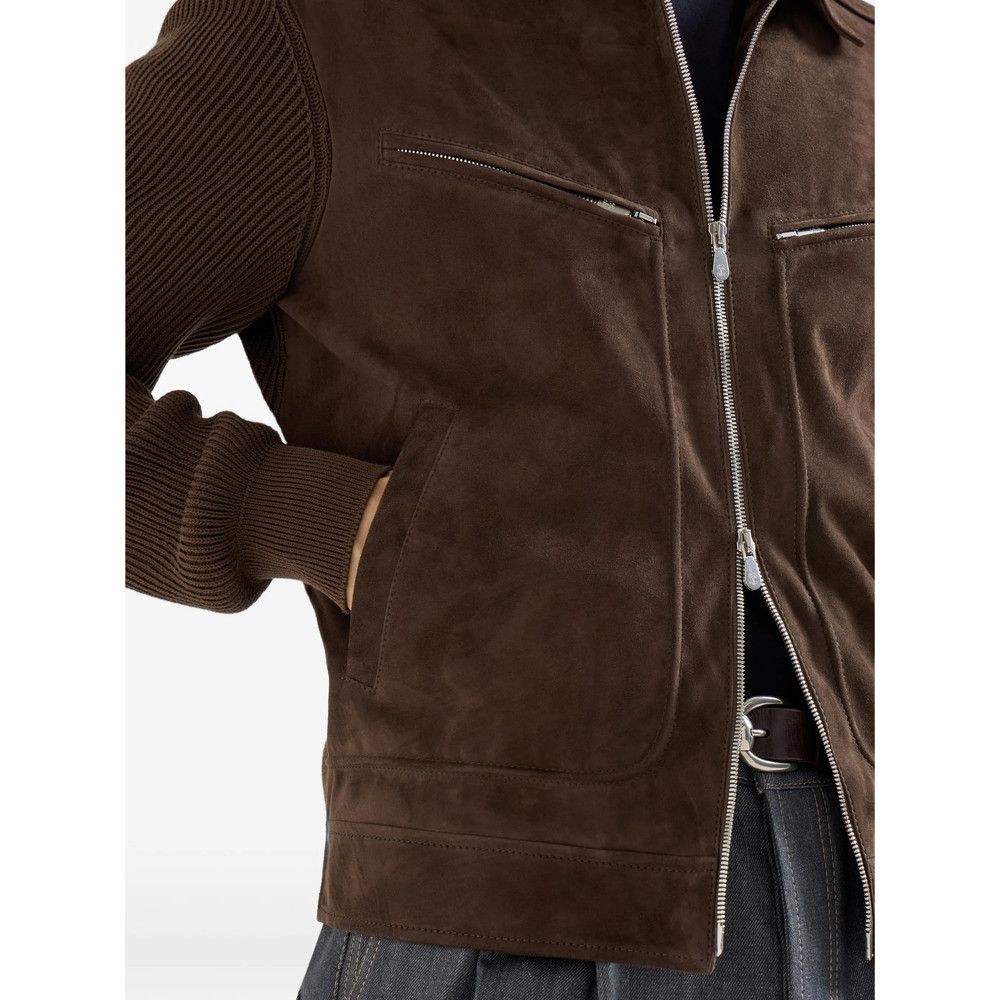 Brunello Cucinelli Brunello Cucinelli BROWN Jackets - Leather Jackets Size US S / EU 44-46 / 1 - 6 Thumbnail
