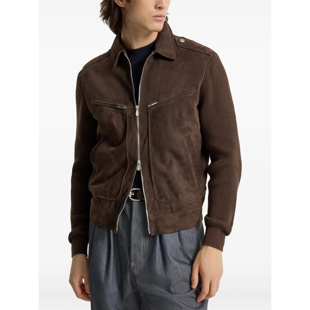 Brunello Cucinelli Brunello Cucinelli BROWN Jackets - Leather Jackets Size US S / EU 44-46 / 1 - 5 Thumbnail
