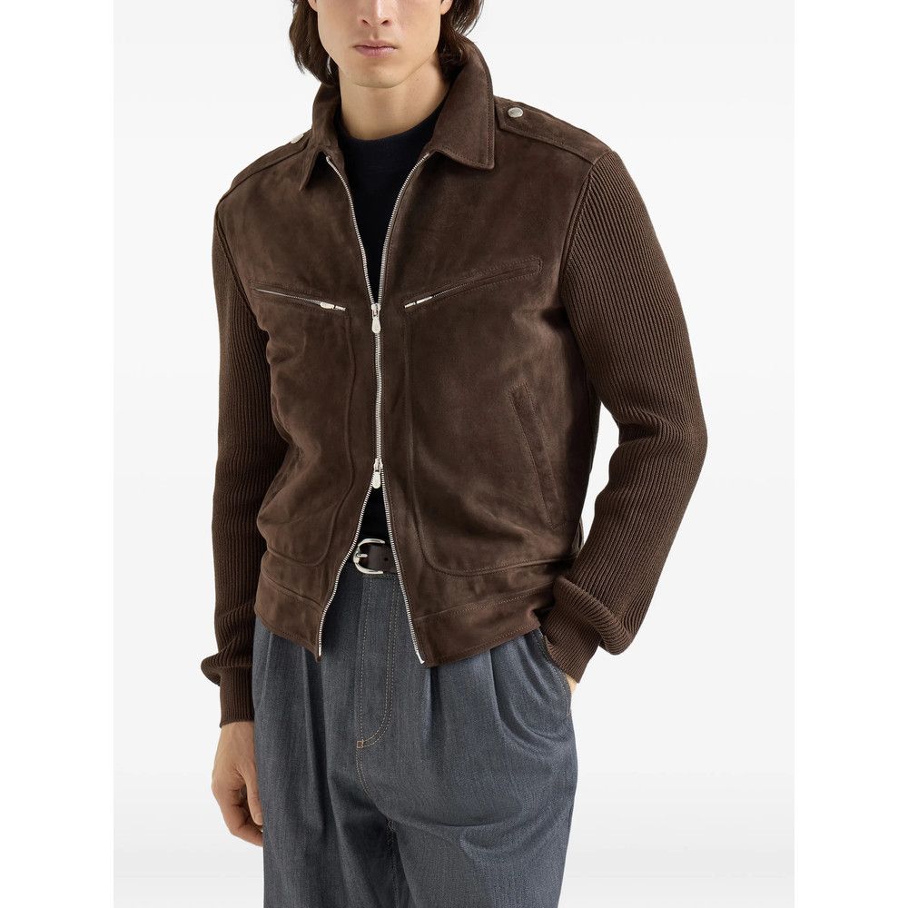 Brunello Cucinelli Brunello Cucinelli BROWN Jackets - Leather Jackets Size US S / EU 44-46 / 1 - 2 Thumbnail