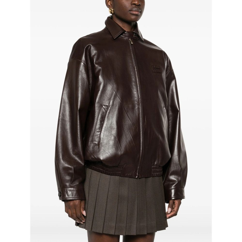 Miu Miu Miu Miu BROWN Jackets - Leather Jackets Size S / US 4 / IT 40 - 2 Thumbnail