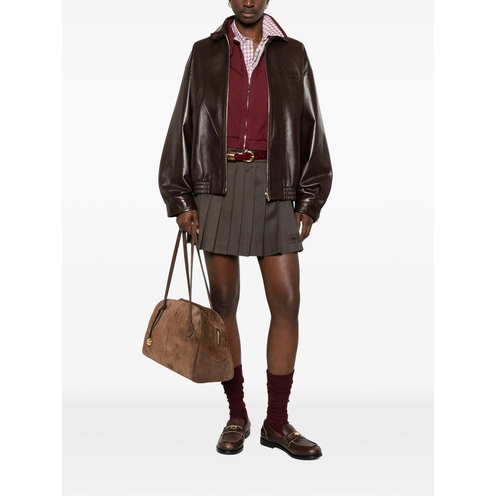 Miu Miu Miu Miu BROWN Jackets - Leather Jackets Size S / US 4 / IT 40 - 3 Thumbnail