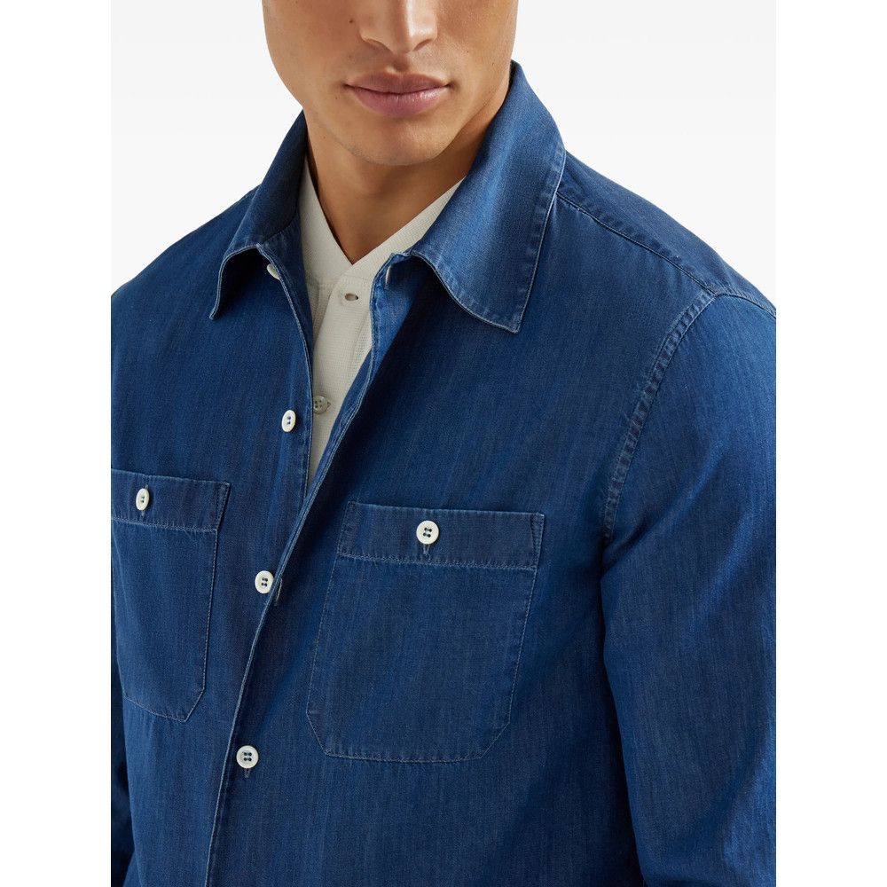 Brunello Cucinelli Brunello Cucinelli BLUE Shirts Size US XL / EU 56 / 4 - 3 Thumbnail