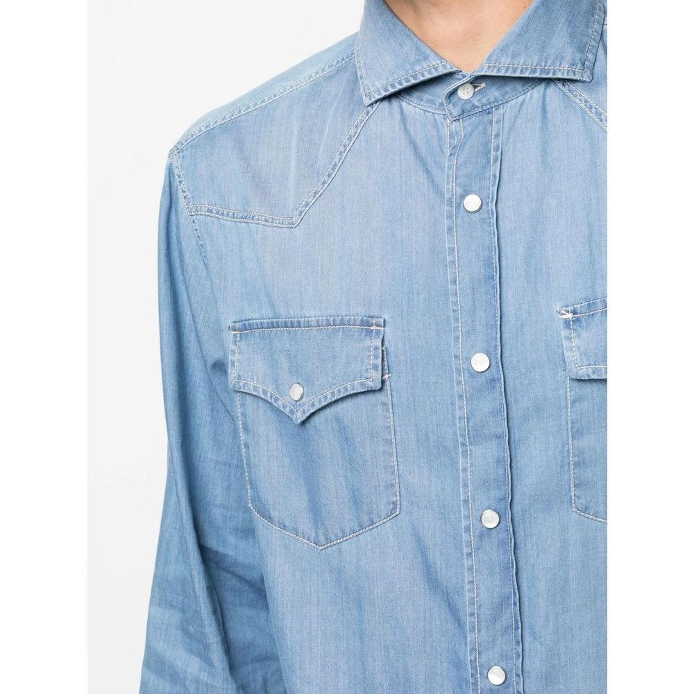 Brunello Cucinelli Brunello Cucinelli BLUE Shirts Size US XL / EU 56 / 4 - 4 Thumbnail