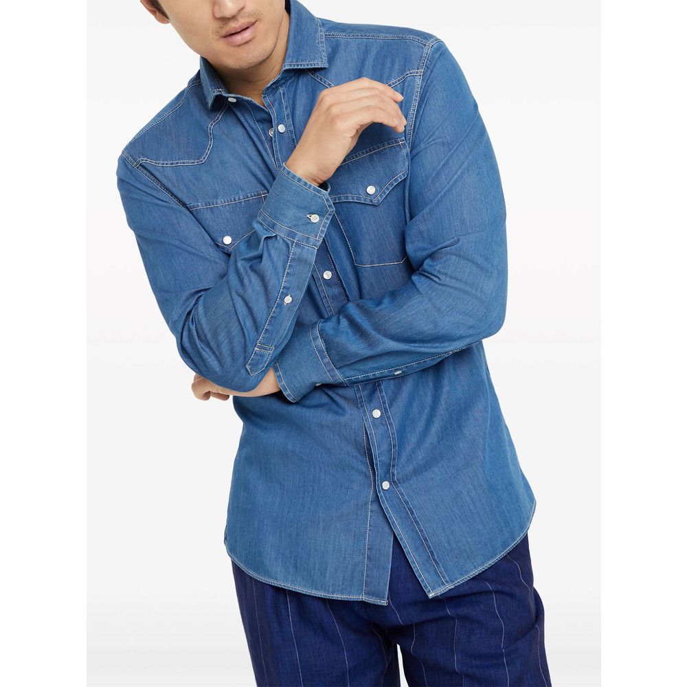 Brunello Cucinelli Brunello Cucinelli BLUE Shirts Size US M / EU 48-50 / 2 - 6 Thumbnail