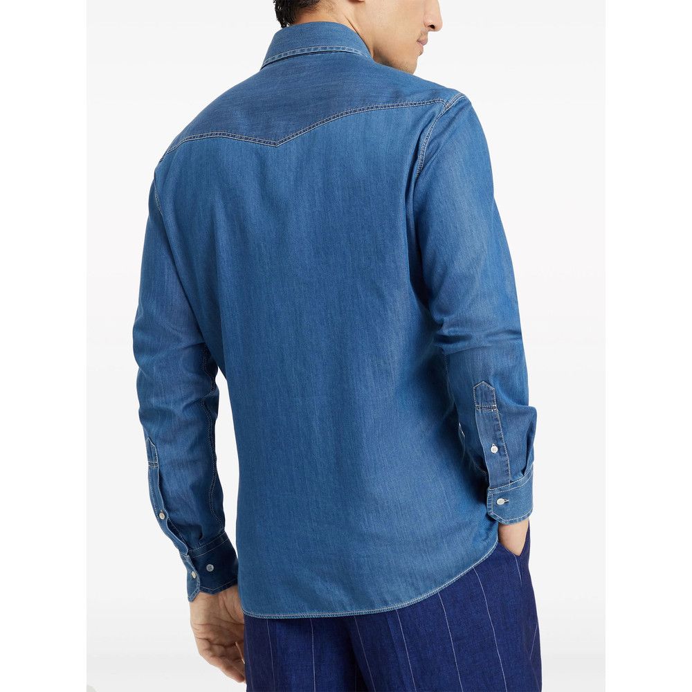 Brunello Cucinelli Brunello Cucinelli BLUE Shirts Size US XL / EU 56 / 4 - 4 Thumbnail