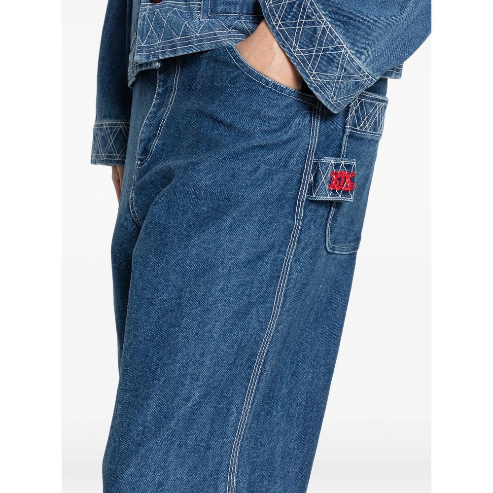 Bode Bode BLUE Denim - Regular & Straight-Leg Jeans Size US 34 / EU 50 - 3 Thumbnail