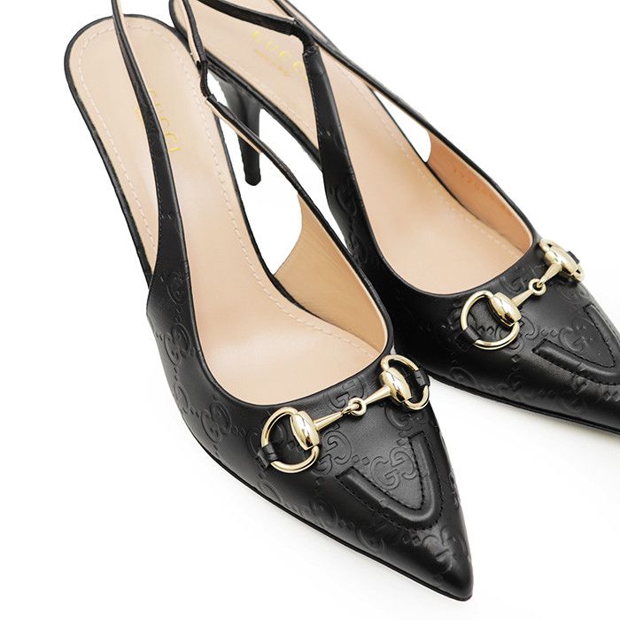 Gucci Gucci Gucci GG Supreme Monogram Embossed Horsebit Leather Pumps Leather Shoes DUTY FREE for USA Size ONE SIZE - 11 Thumbnail