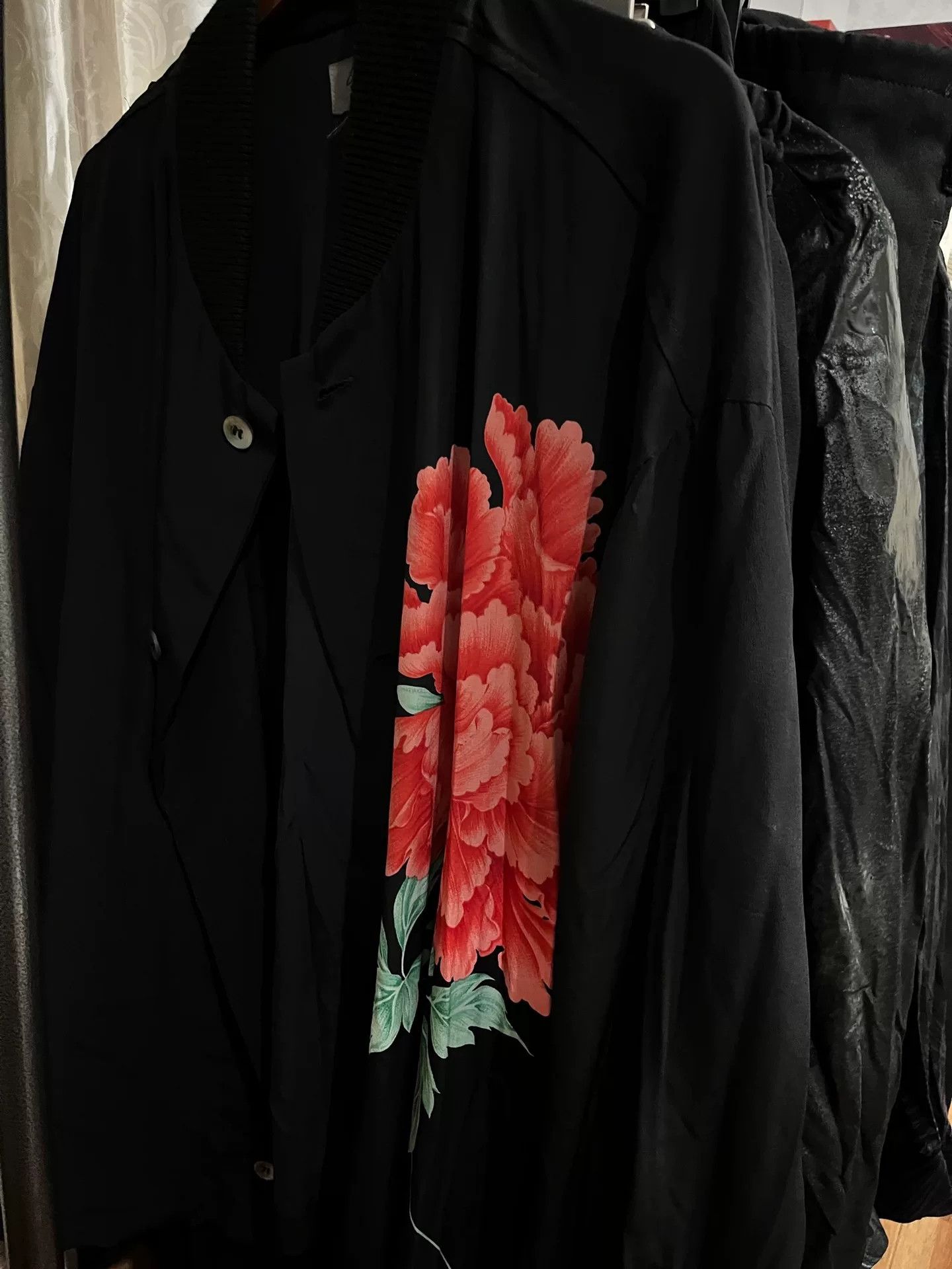 Yohji Yamamoto Yohji Yamamoto Velvet Coat with Graphic Design Size US M / EU 48-50 / 2 - 6 Thumbnail