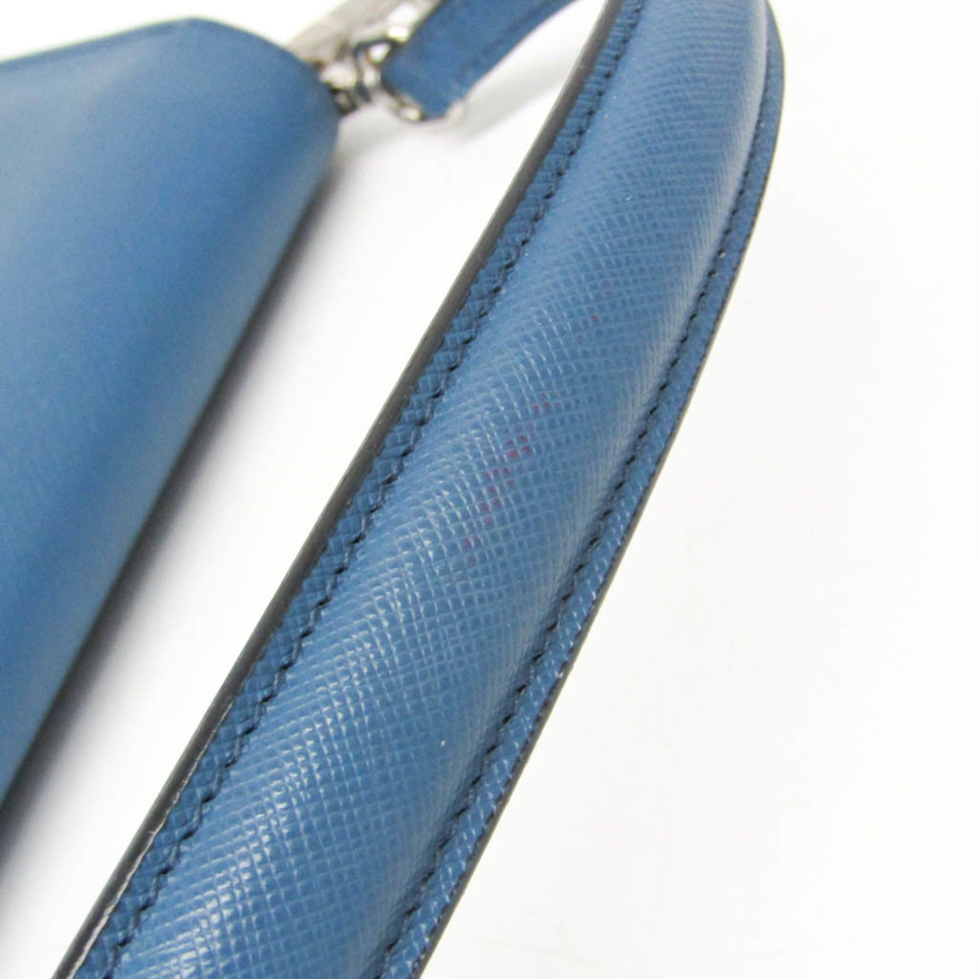 Prada Prada Saffiano Women's Leather Shoulder Bag Blue,Navy Size ONE SIZE - 13 Thumbnail