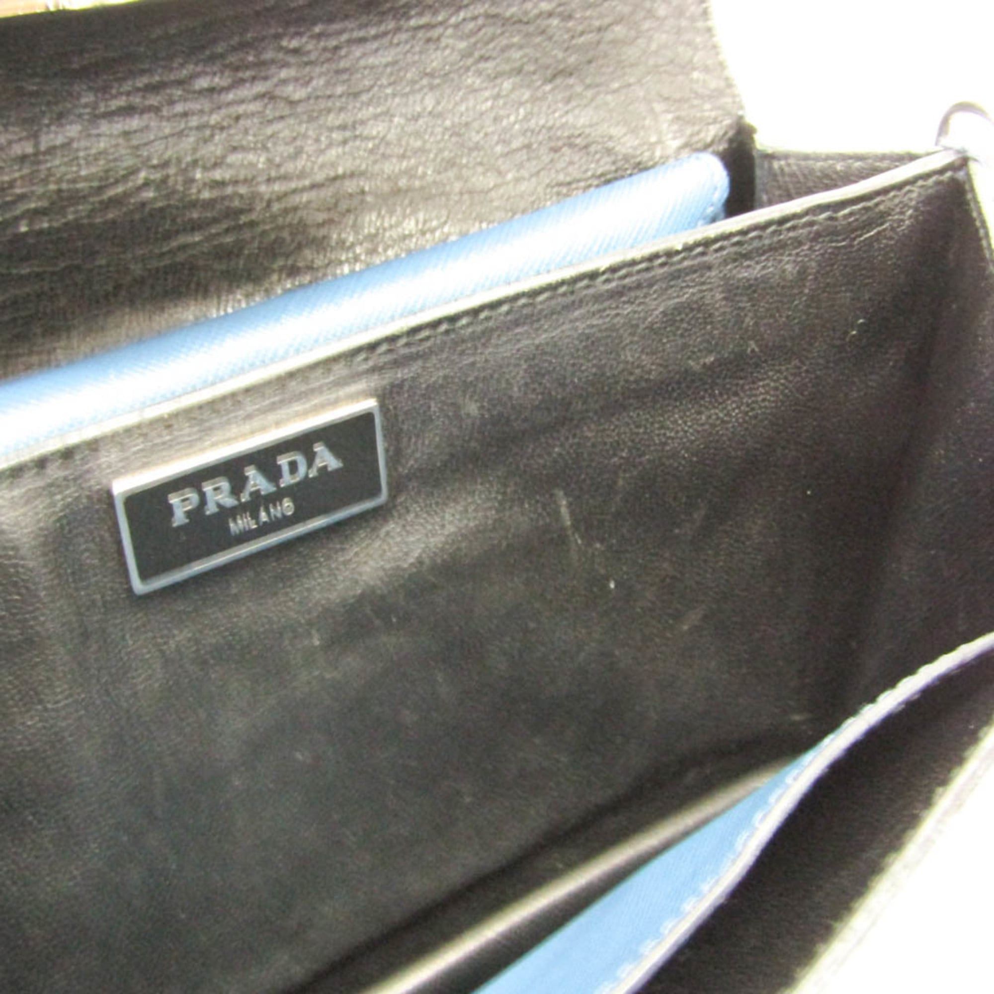 Prada Prada Saffiano Women's Leather Shoulder Bag Blue,Navy Size ONE SIZE - 15 Thumbnail