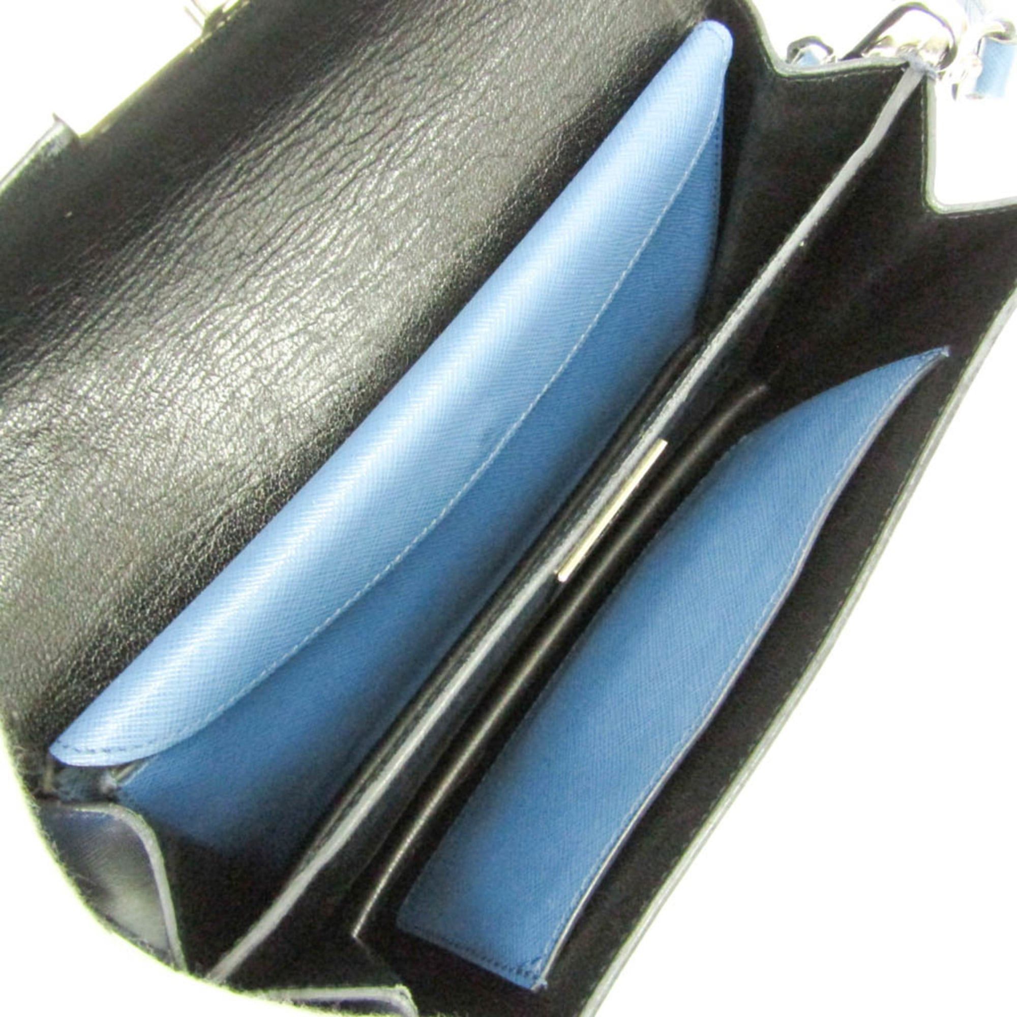 Prada Prada Saffiano Women's Leather Shoulder Bag Blue,Navy Size ONE SIZE - 3 Thumbnail