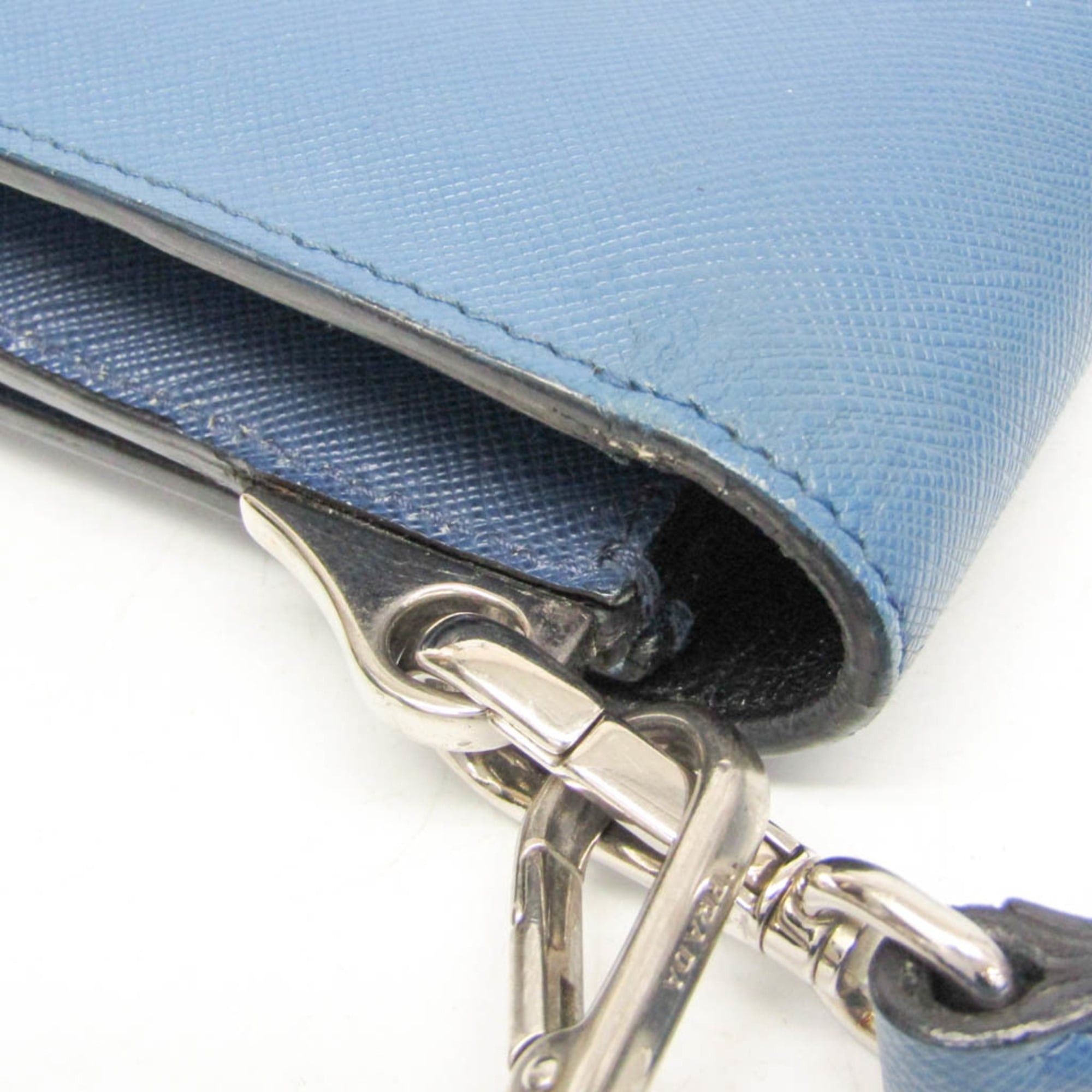 Prada Prada Saffiano Women's Leather Shoulder Bag Blue,Navy Size ONE SIZE - 6 Thumbnail