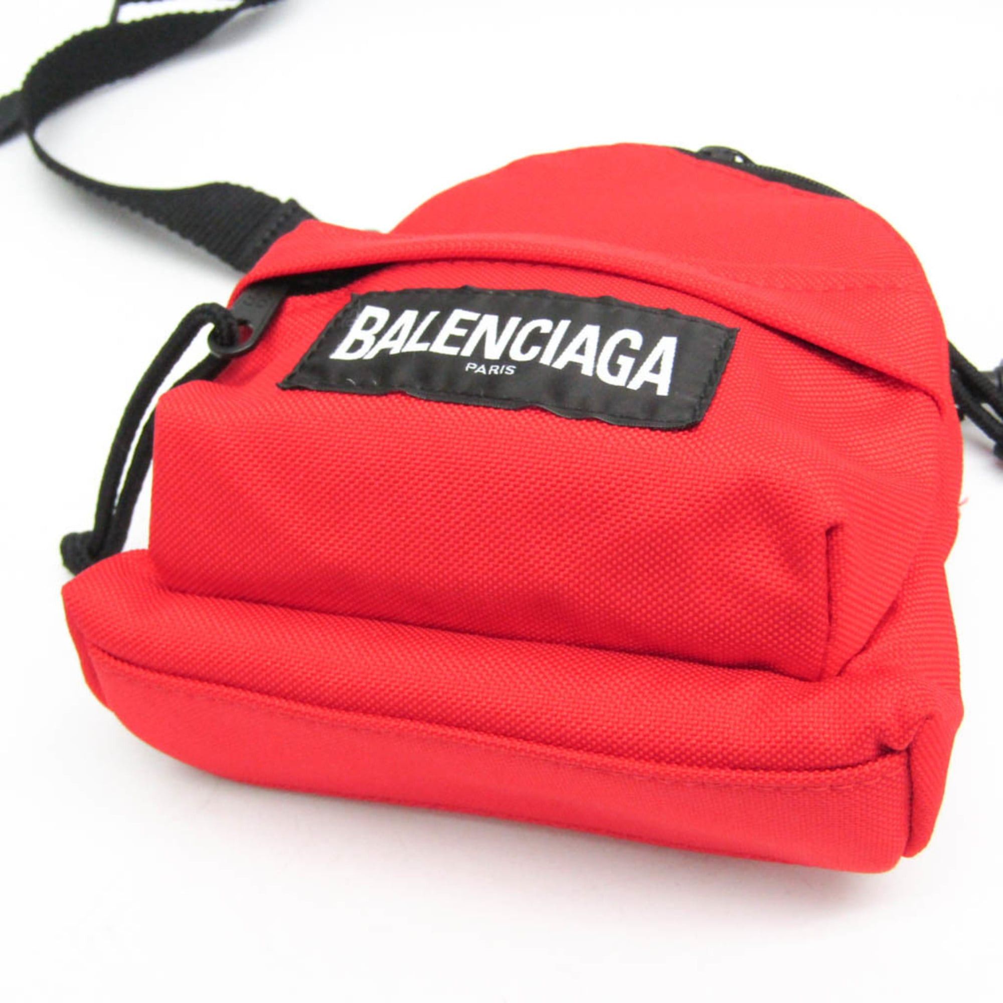 Balenciaga Balenciaga Explorer 656060 Women,Men Nylon Pouch,Shoulder Bag Black,Red Color Size ONE SIZE - 4 Thumbnail