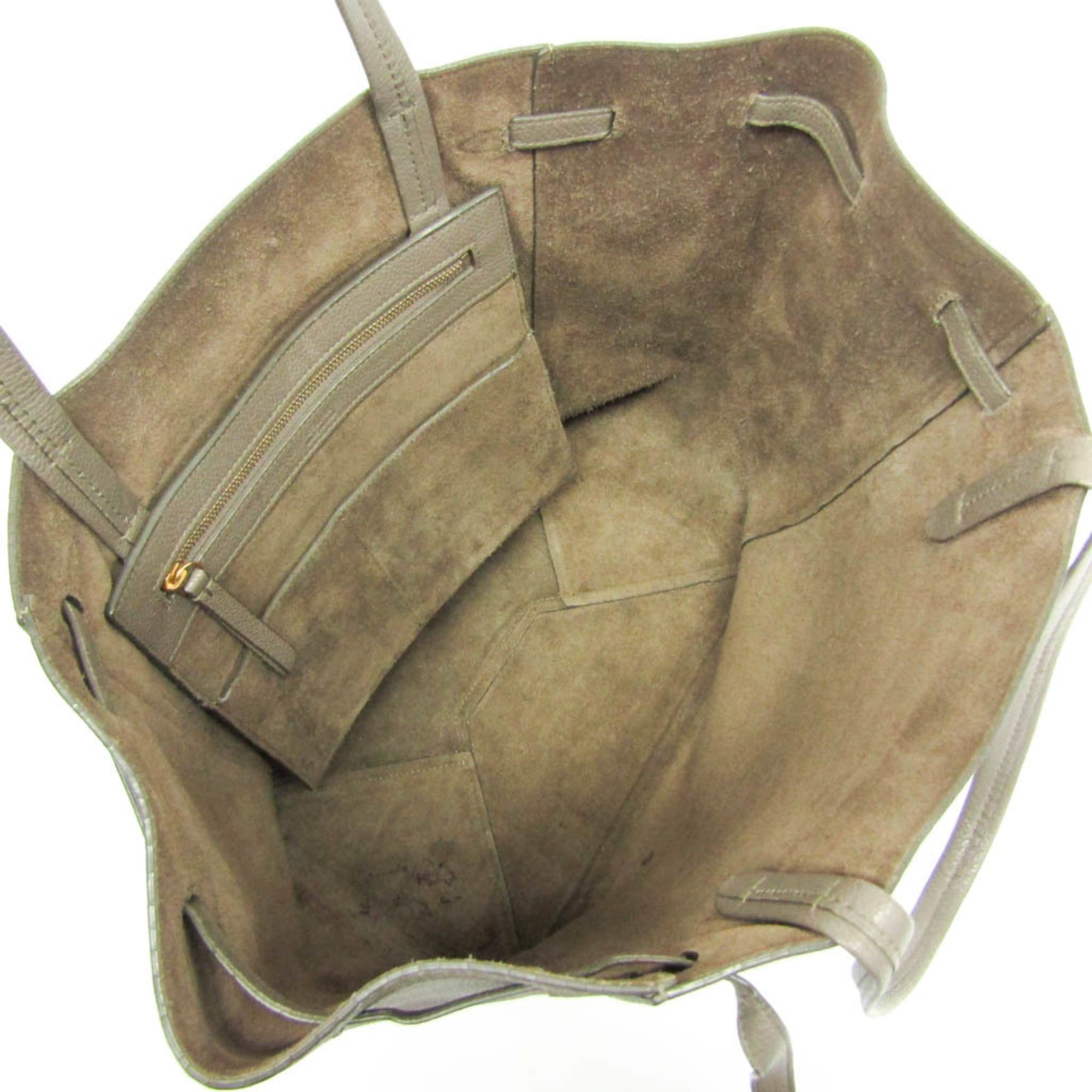 Celine Celine Cabas Phantom Small 189023 Women's Leather Tote Bag Gray Beige Size ONE SIZE - 3 Thumbnail