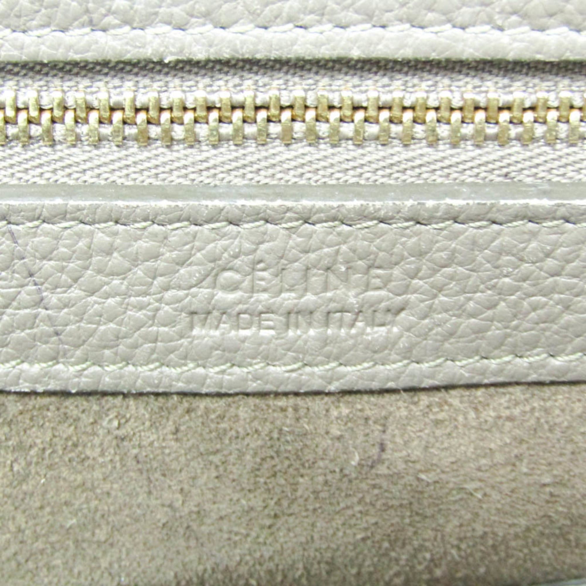 Celine Celine Cabas Phantom Small 189023 Women's Leather Tote Bag Gray Beige Size ONE SIZE - 16 Thumbnail