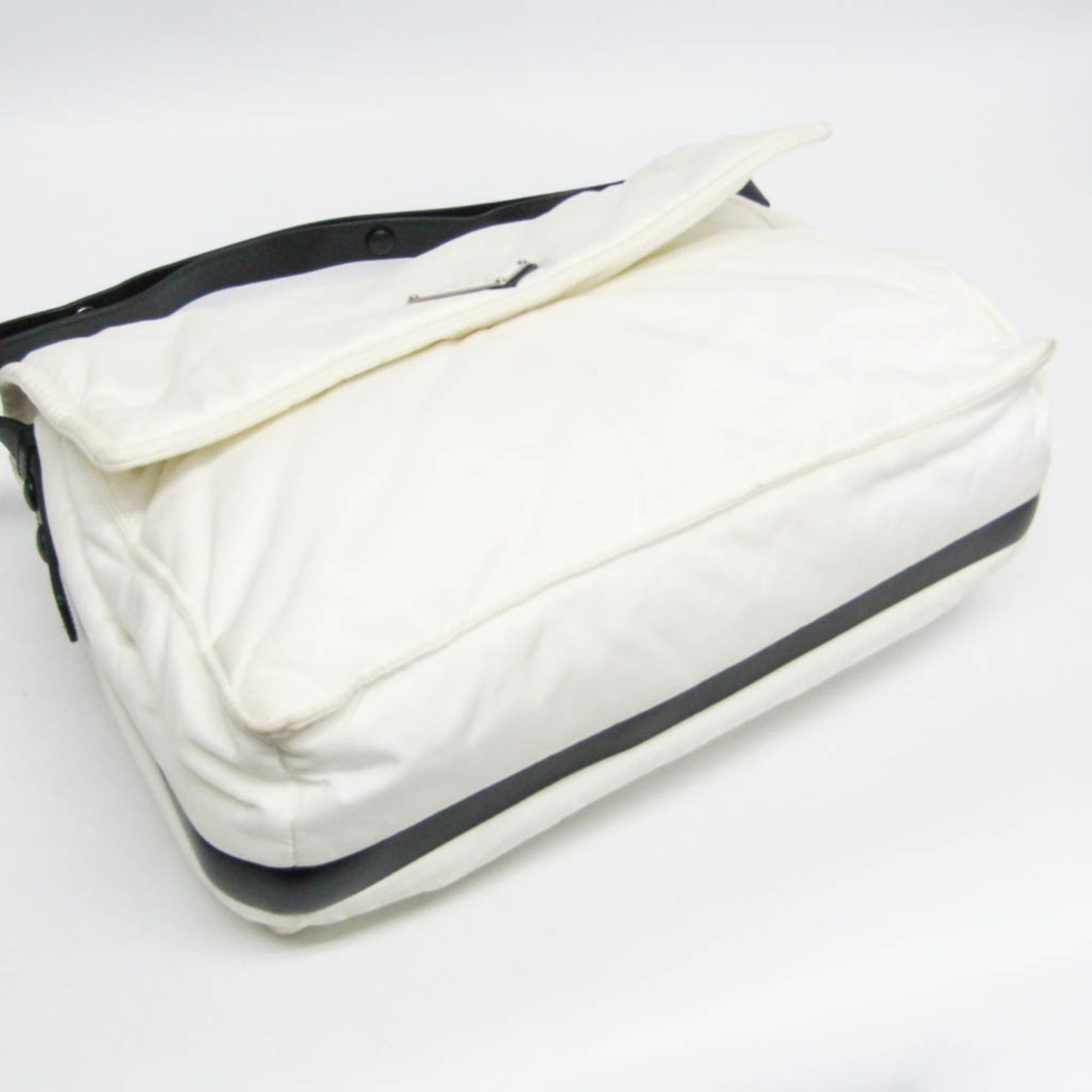 Prada Prada Re-Nylon Padded Shoulder Bag 1BD256 Men,Women Nylon,Leather Messenger Bag,Shoulder Bag Black,White Size ONE SIZE - 4 Thumbnail