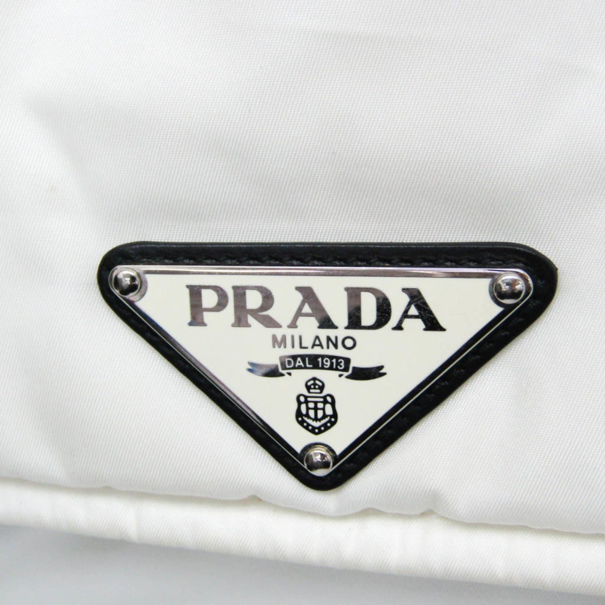 Prada Prada Re-Nylon Padded Shoulder Bag 1BD256 Men,Women Nylon,Leather Messenger Bag,Shoulder Bag Black,White Size ONE SIZE - 12 Thumbnail