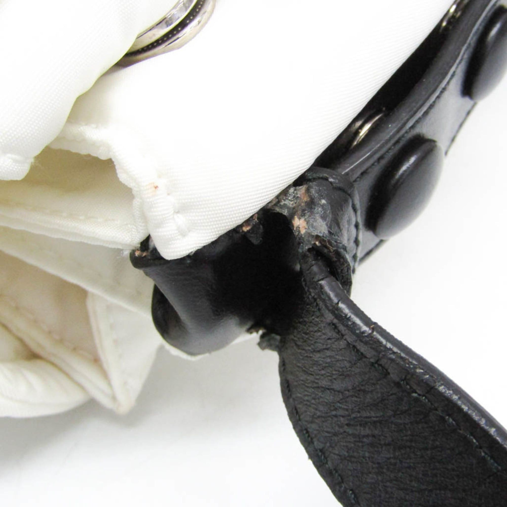 Prada Prada Re-Nylon Padded Shoulder Bag 1BD256 Men,Women Nylon,Leather Messenger Bag,Shoulder Bag Black,White Size ONE SIZE - 6 Thumbnail