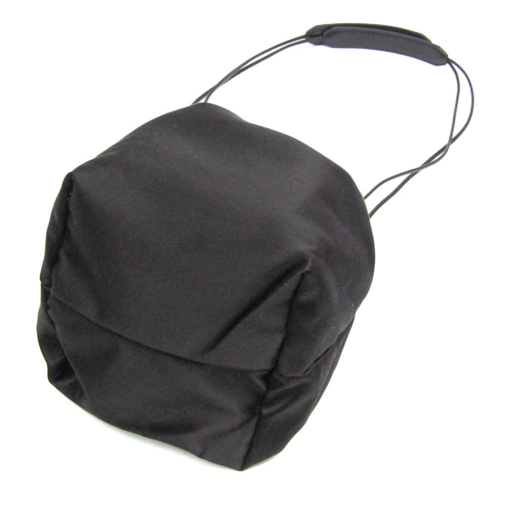 Jil Sander Drawstring Bag Women's Leather,Satin Shoulder Bag Black