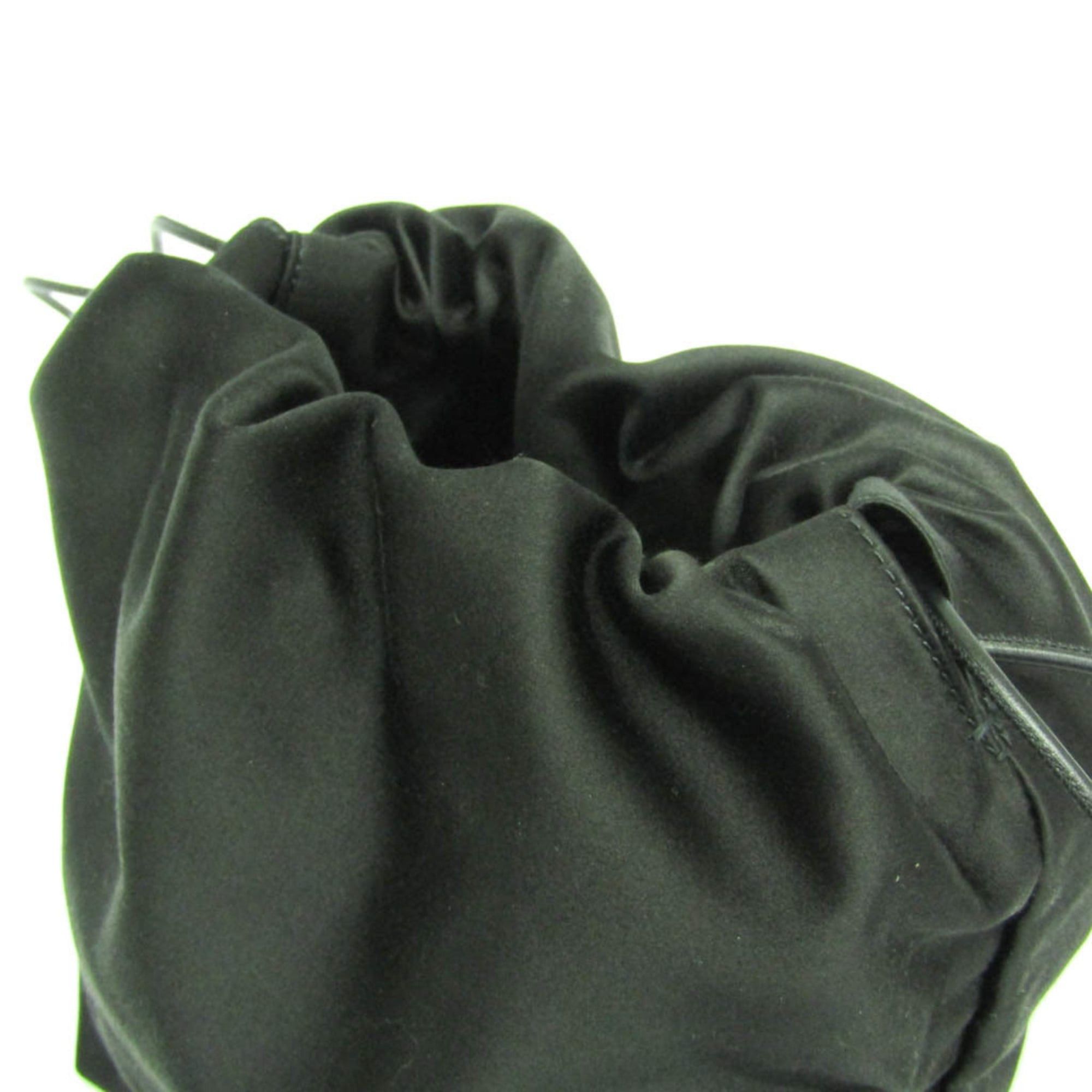 Jil Sander Drawstring Bag Women's Leather,Satin Shoulder Bag Black
