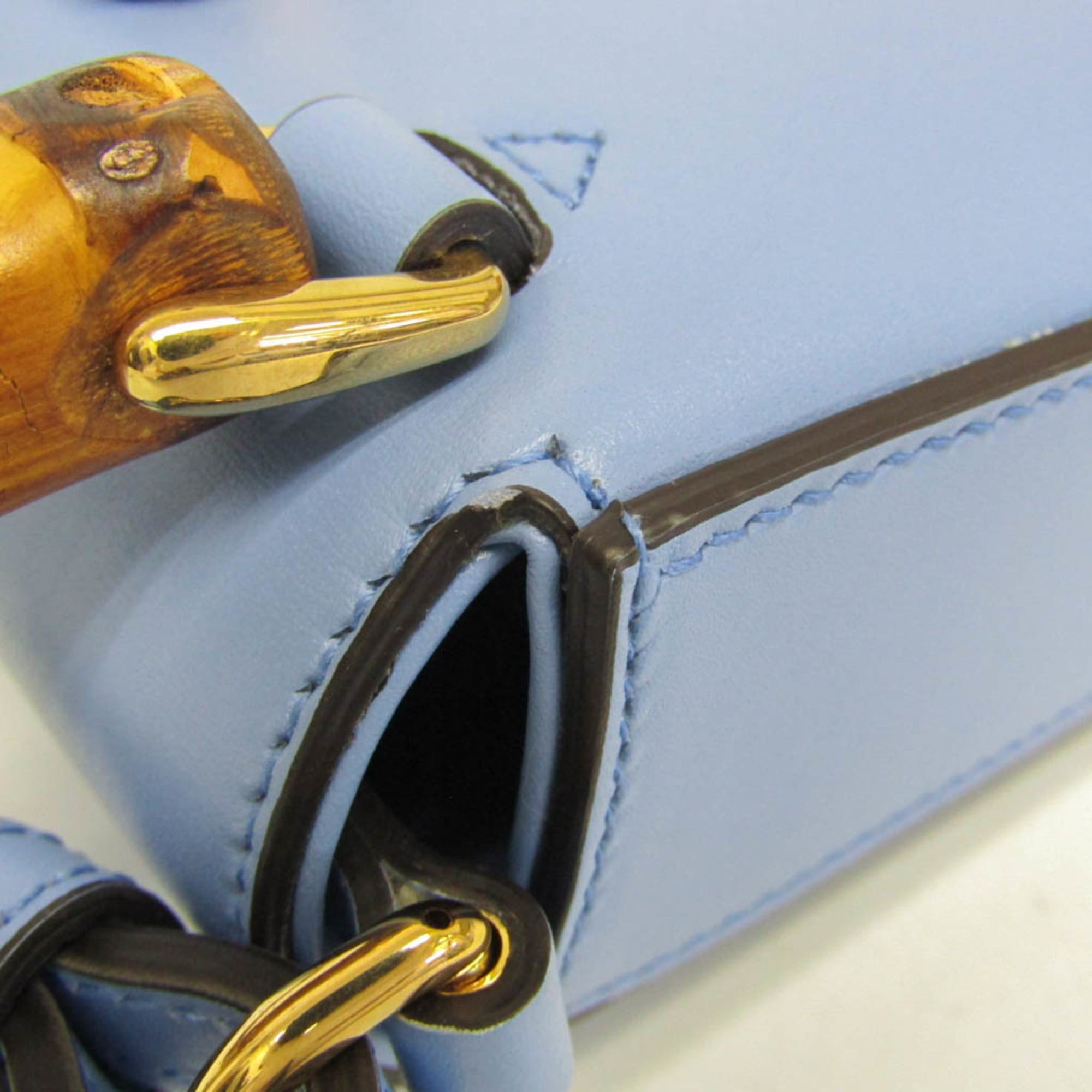 Gucci Gucci Bamboo 702106 Women's Leather Backpack,Handbag,Shoulder Bag Blue Size ONE SIZE - 11 Thumbnail
