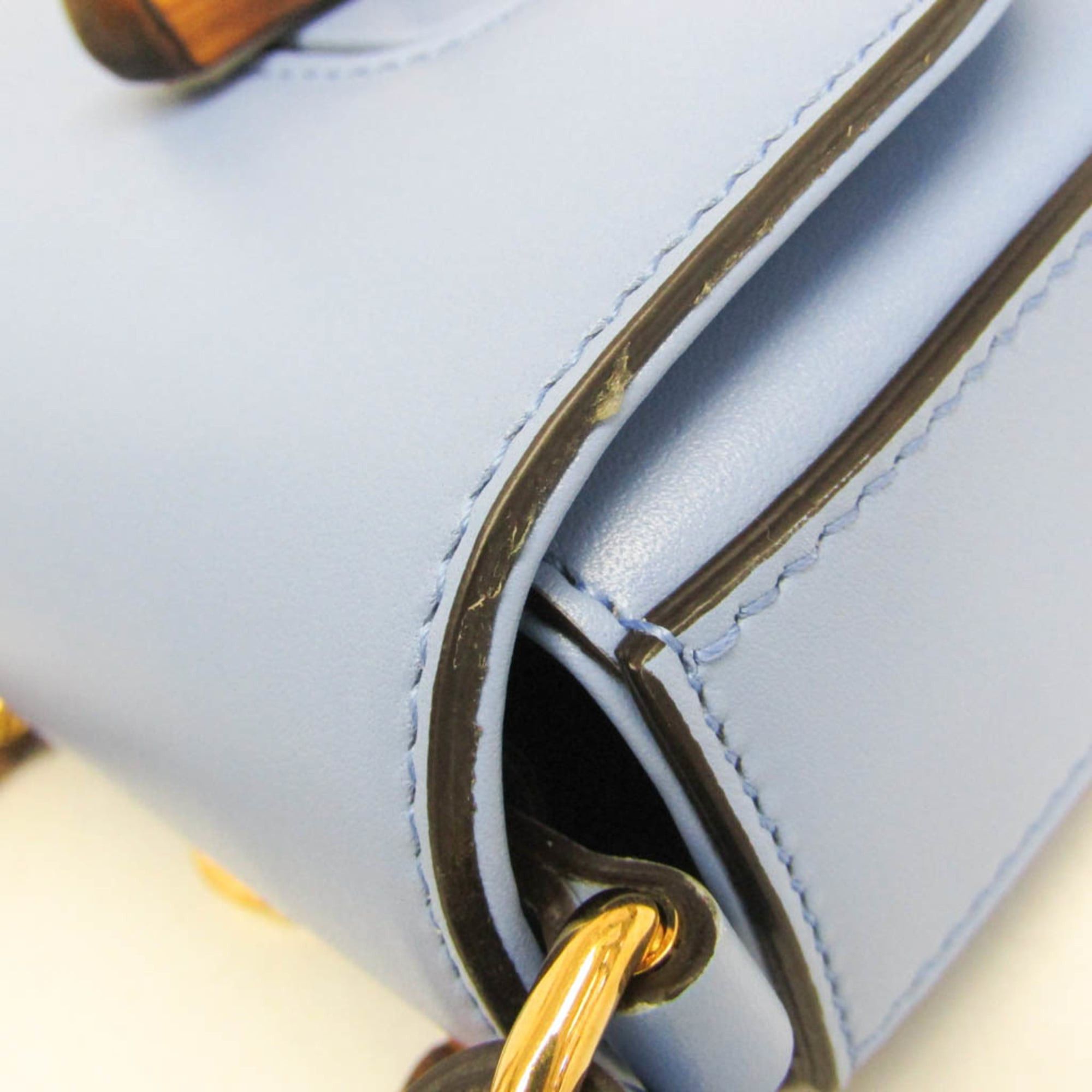 Gucci Gucci Bamboo 702106 Women's Leather Backpack,Handbag,Shoulder Bag Blue Size ONE SIZE - 8 Thumbnail