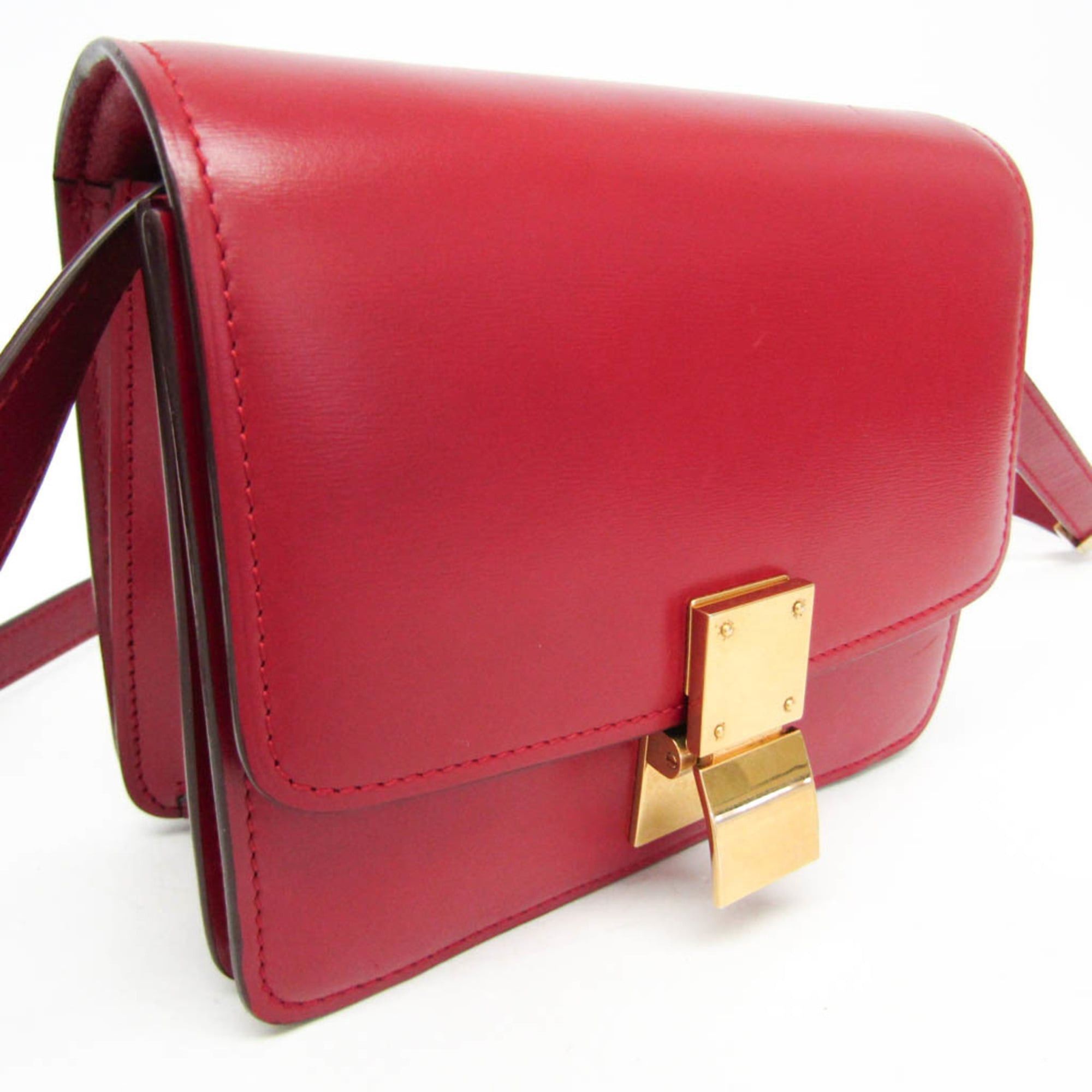Celine Celine Classic Box Women's Leather Shoulder Bag Red Color Size ONE SIZE - 10 Thumbnail