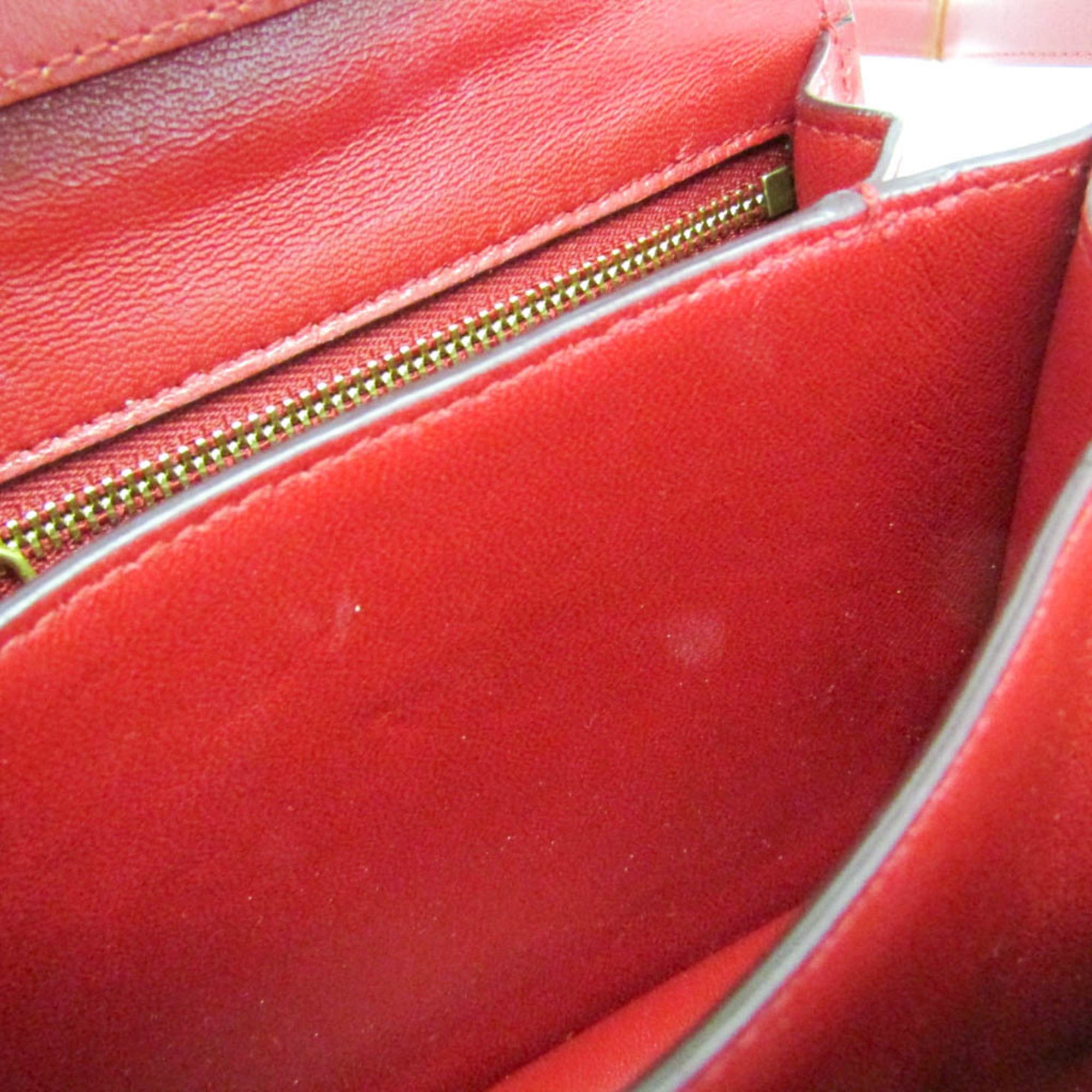 Celine Celine Classic Box Women's Leather Shoulder Bag Red Color Size ONE SIZE - 16 Thumbnail