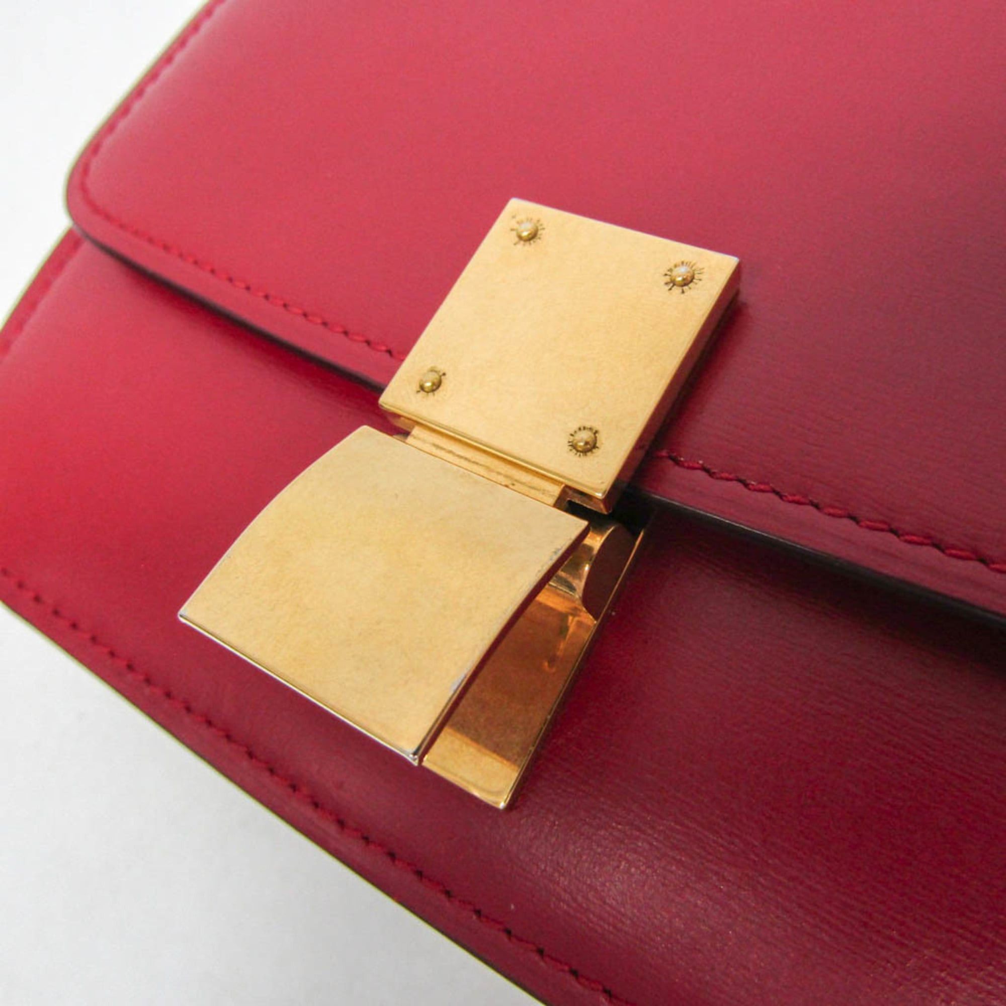 Celine Celine Classic Box Women's Leather Shoulder Bag Red Color Size ONE SIZE - 12 Thumbnail