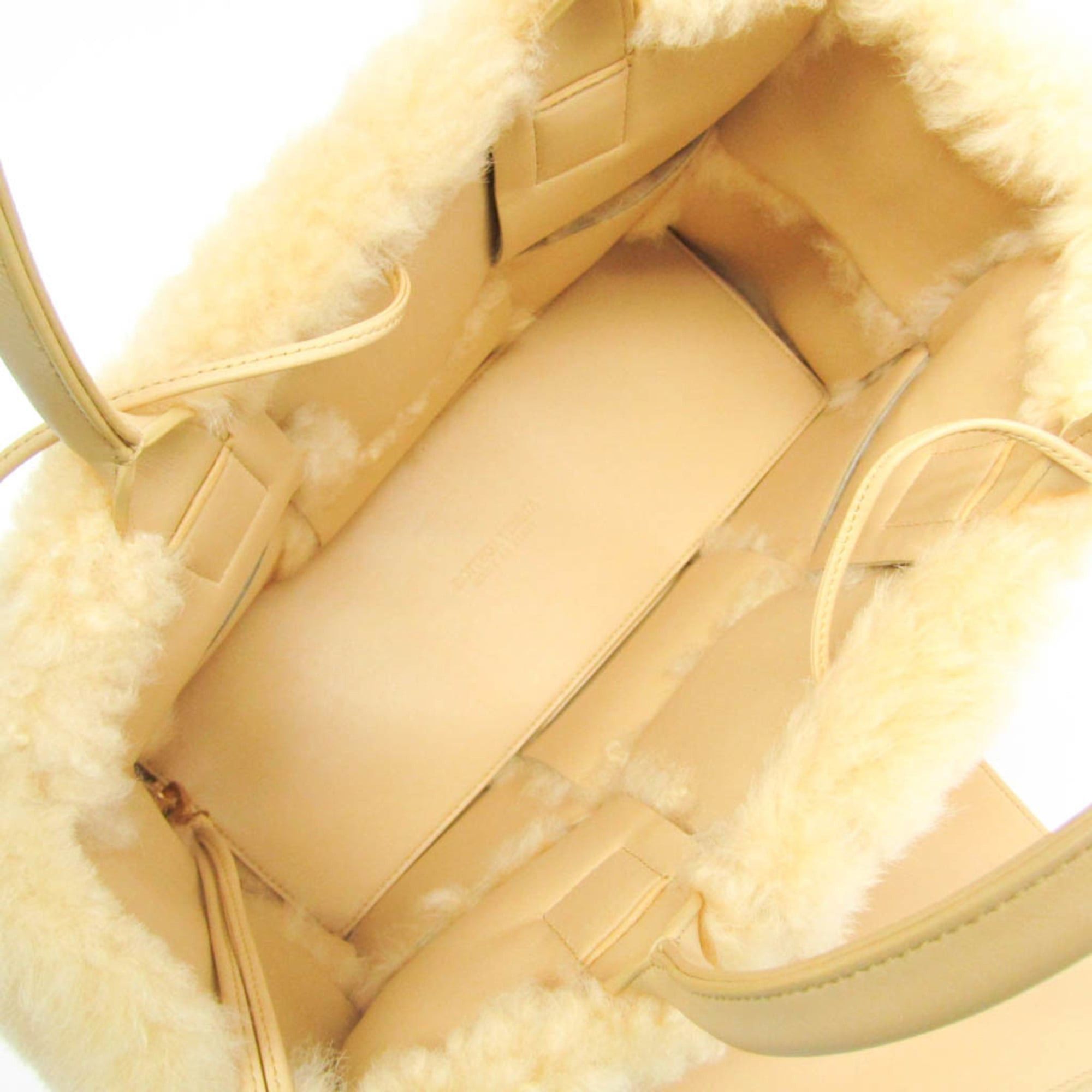 Bottega Veneta Bottega Veneta Intrecciato Arco Tote Bag Women,Men Fur,Leather Tote Bag Yellow Size ONE SIZE - 4 Thumbnail