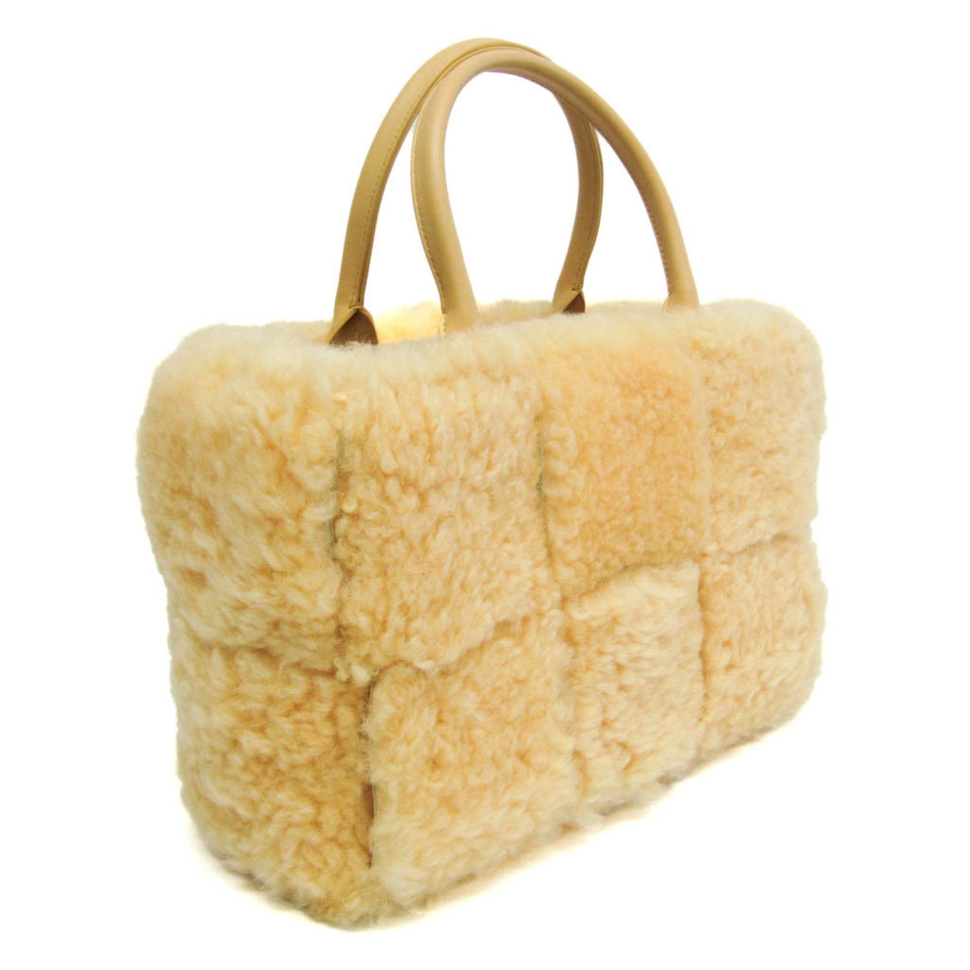 Bottega Veneta Bottega Veneta Intrecciato Arco Tote Bag Women,Men Fur,Leather Tote Bag Yellow Size ONE SIZE - 6 Thumbnail