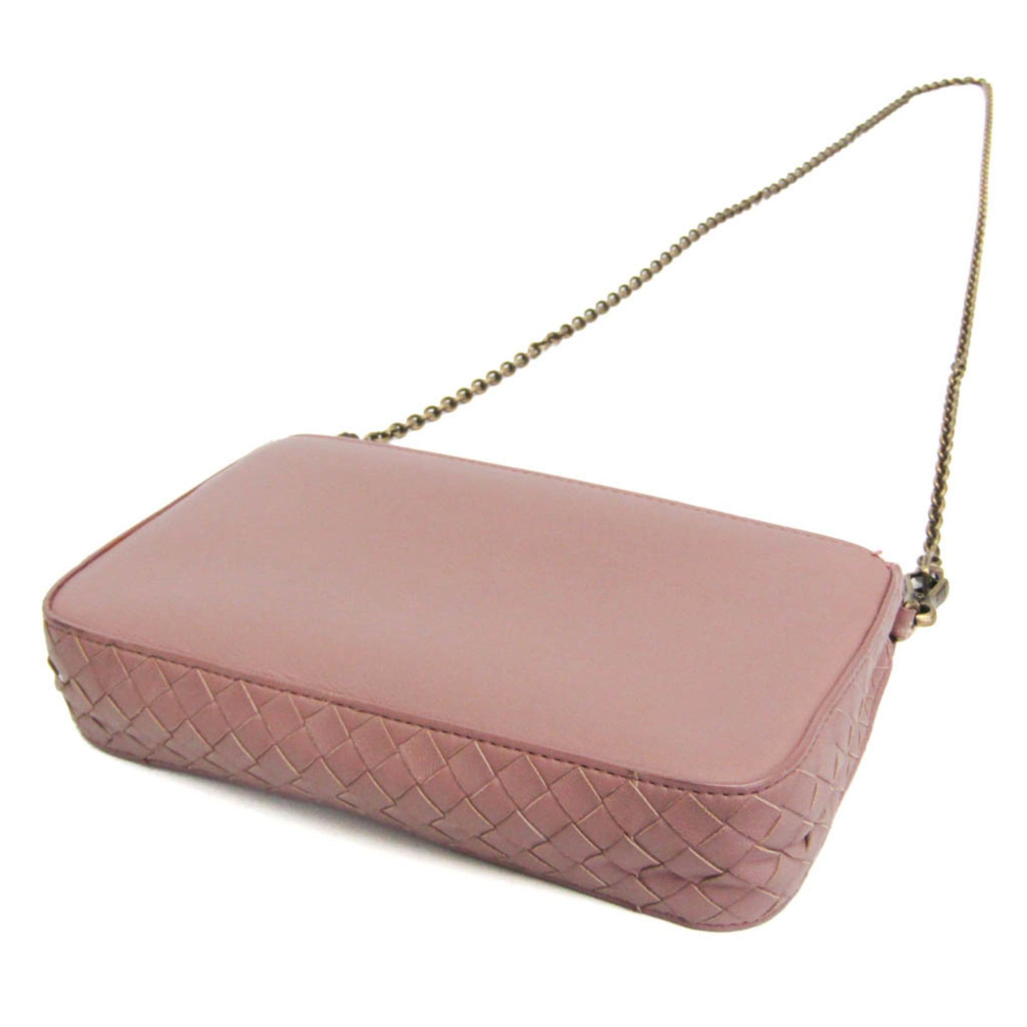 Bottega Veneta Bottega Veneta Intrecciato Chain Shoulder Mini Bag Women's Leather Clutch Bag,Shoulder Bag Smoke Pink Size ONE SIZE - 2 Thumbnail