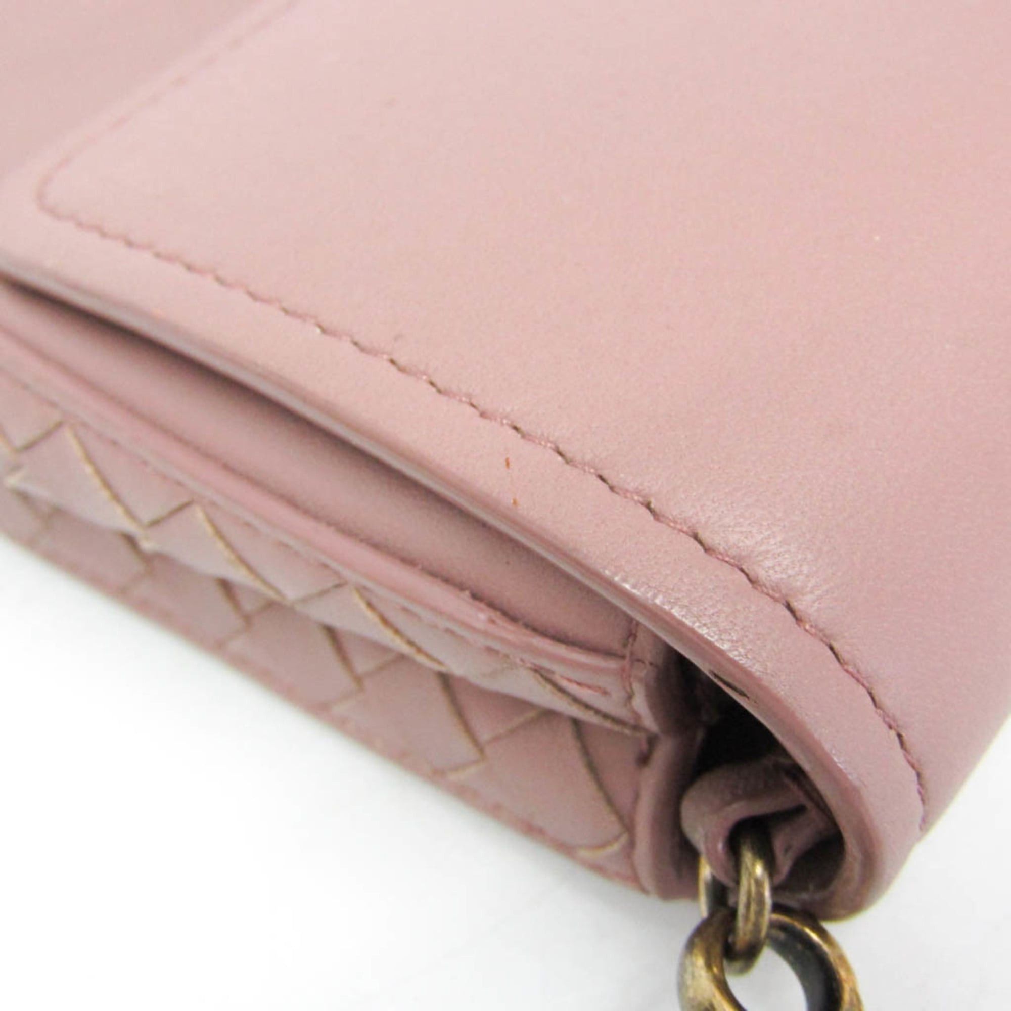 Bottega Veneta Bottega Veneta Intrecciato Chain Shoulder Mini Bag Women's Leather Clutch Bag,Shoulder Bag Smoke Pink Size ONE SIZE - 8 Thumbnail