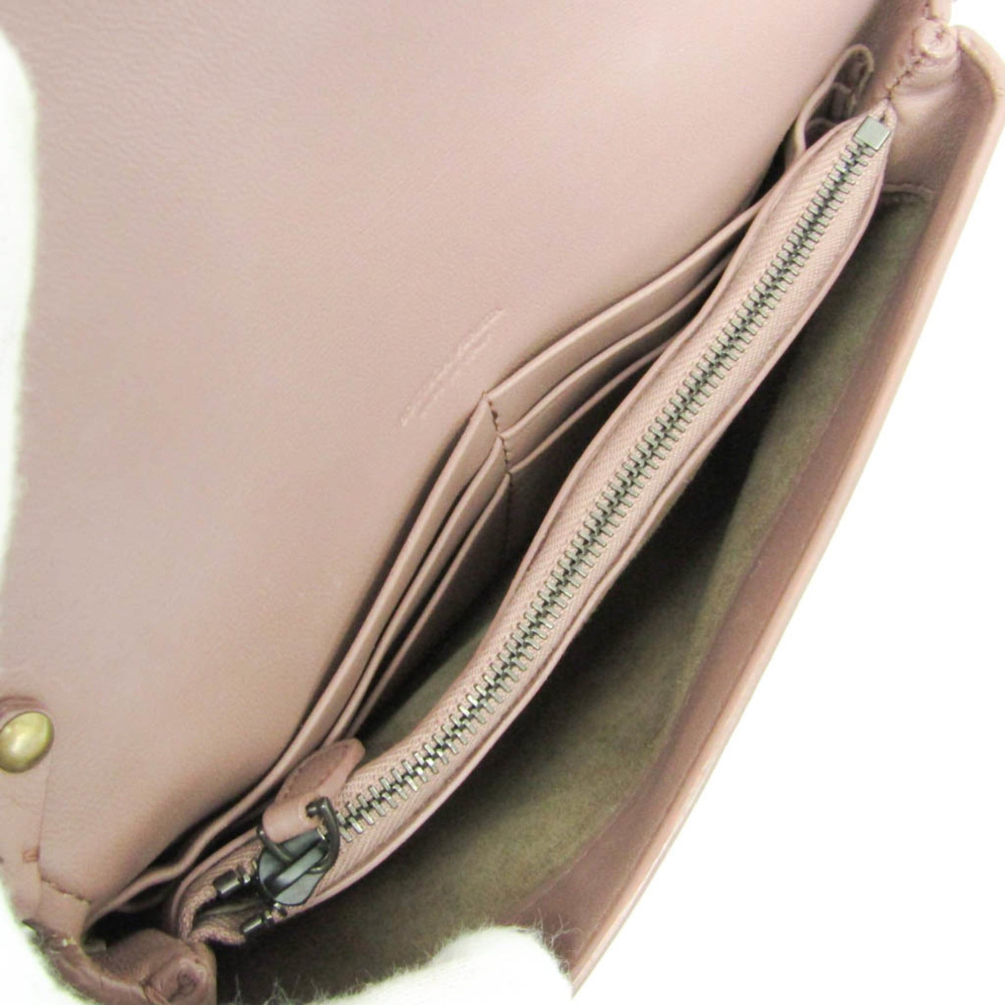 Bottega Veneta Bottega Veneta Intrecciato Chain Shoulder Mini Bag Women's Leather Clutch Bag,Shoulder Bag Smoke Pink Size ONE SIZE - 3 Thumbnail
