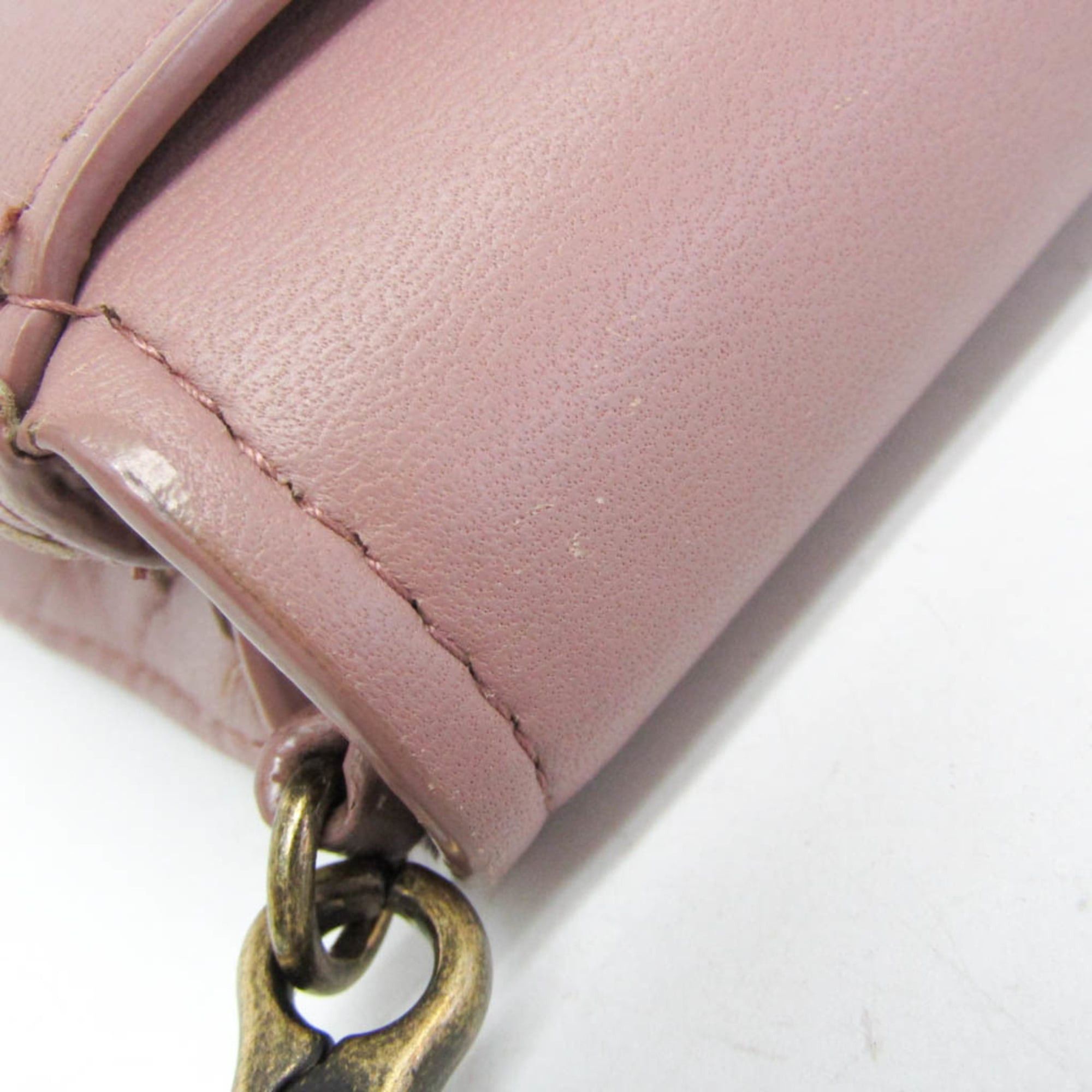 Bottega Veneta Bottega Veneta Intrecciato Chain Shoulder Mini Bag Women's Leather Clutch Bag,Shoulder Bag Smoke Pink Size ONE SIZE - 9 Thumbnail
