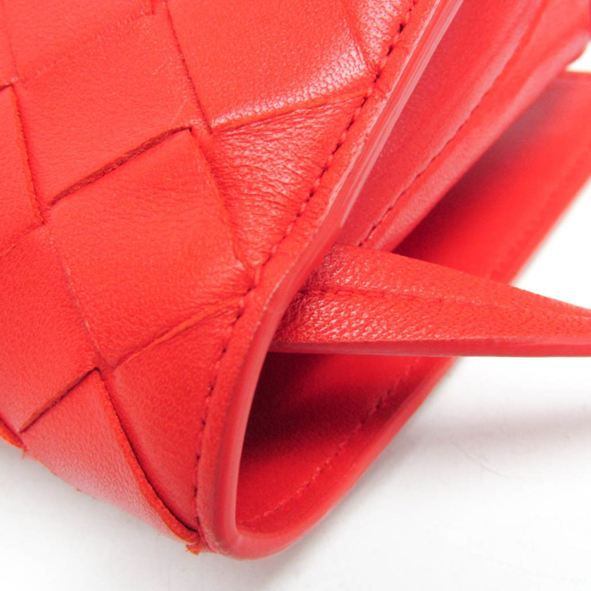Bottega Veneta Bottega Veneta Intrecciato Women's Leather Shoulder Bag Red Color Size ONE SIZE - 7 Thumbnail