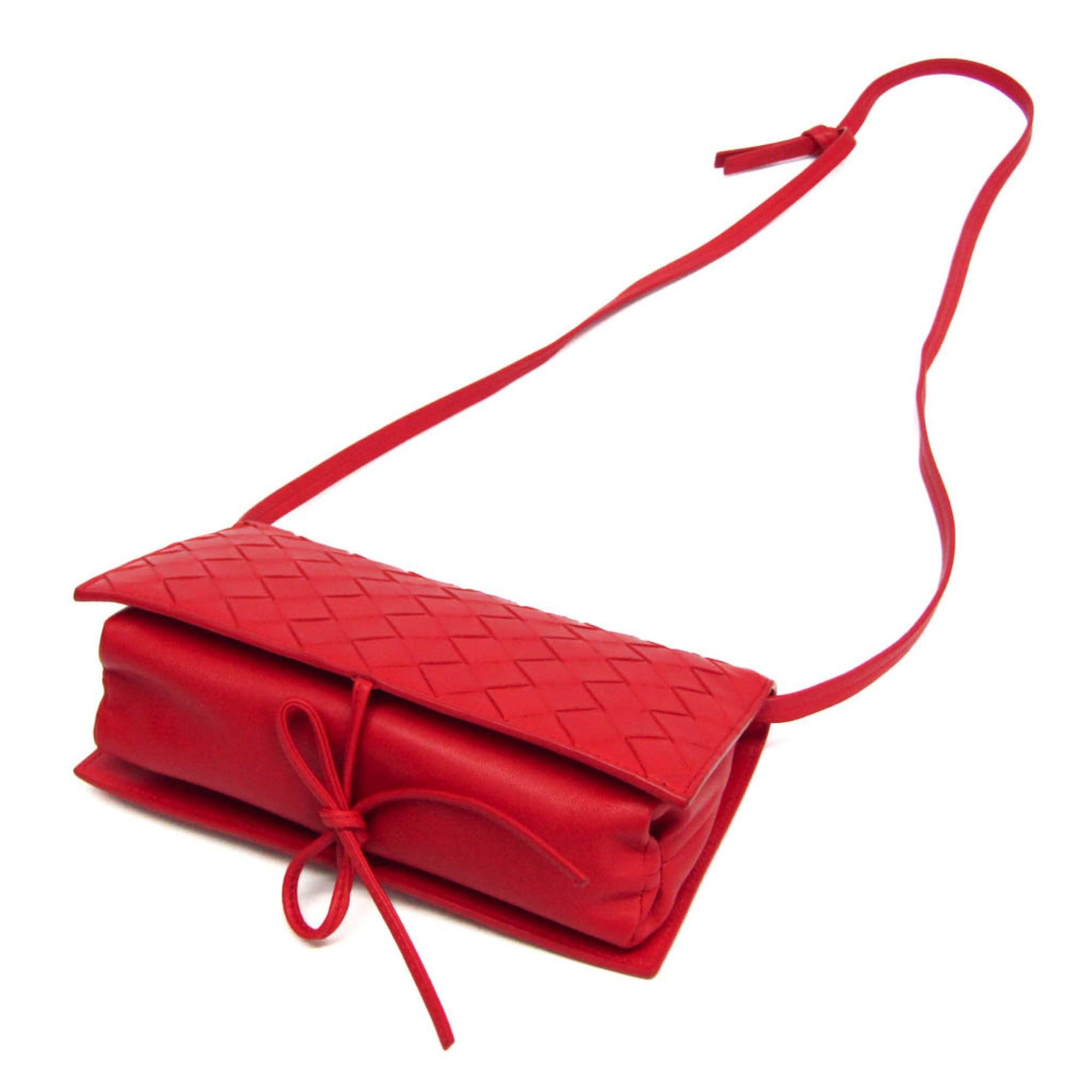 Bottega Veneta Bottega Veneta Intrecciato Women's Leather Shoulder Bag Red Color Size ONE SIZE - 2 Thumbnail