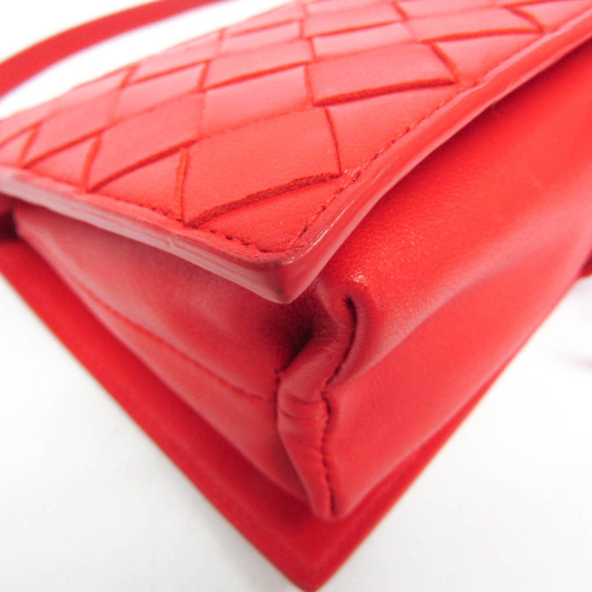 Bottega Veneta Bottega Veneta Intrecciato Women's Leather Shoulder Bag Red Color Size ONE SIZE - 4 Thumbnail