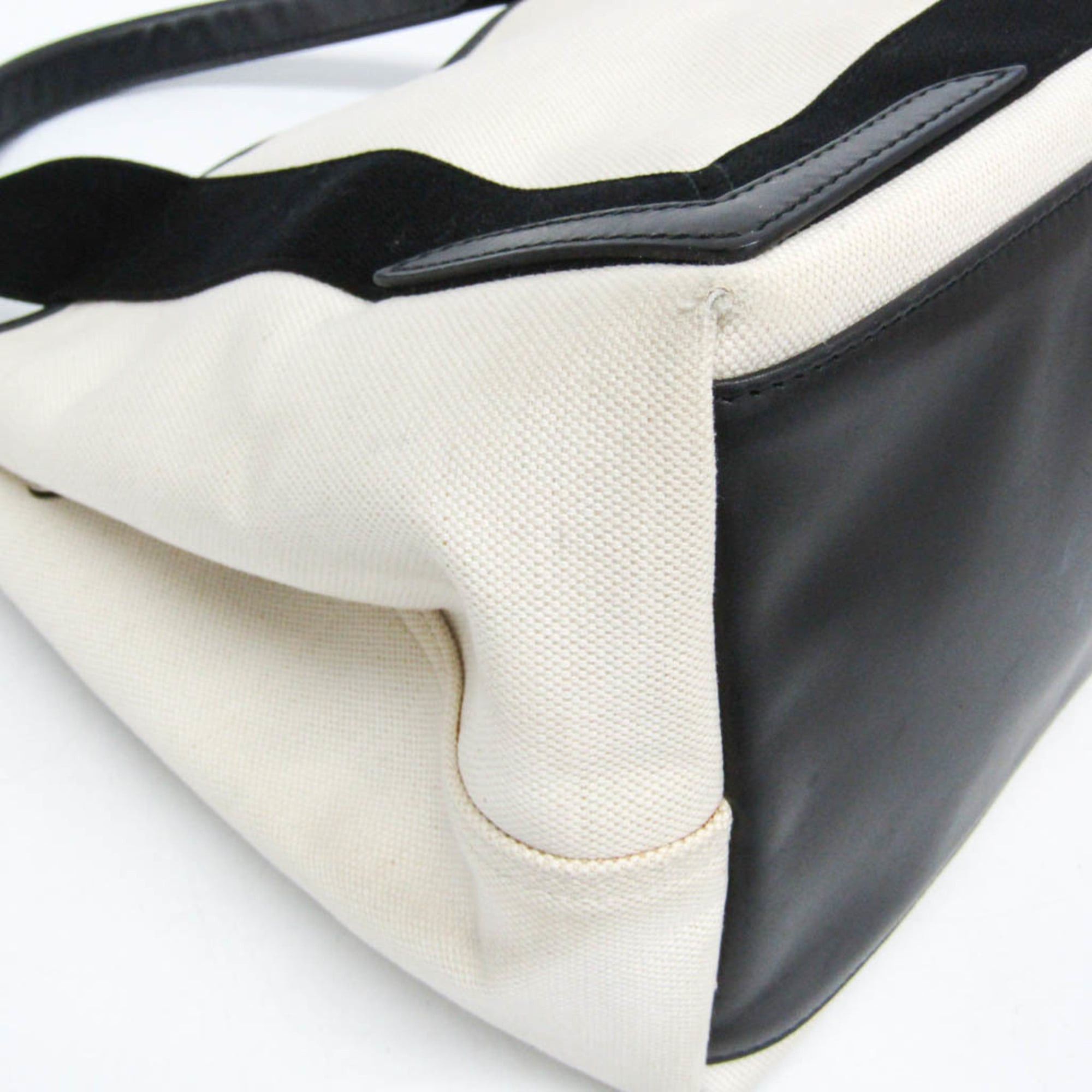 Balenciaga Balenciaga Navy Cabas S 339933 Women's Canvas,Leather Handbag Black,Off-white Size ONE SIZE - 10 Thumbnail