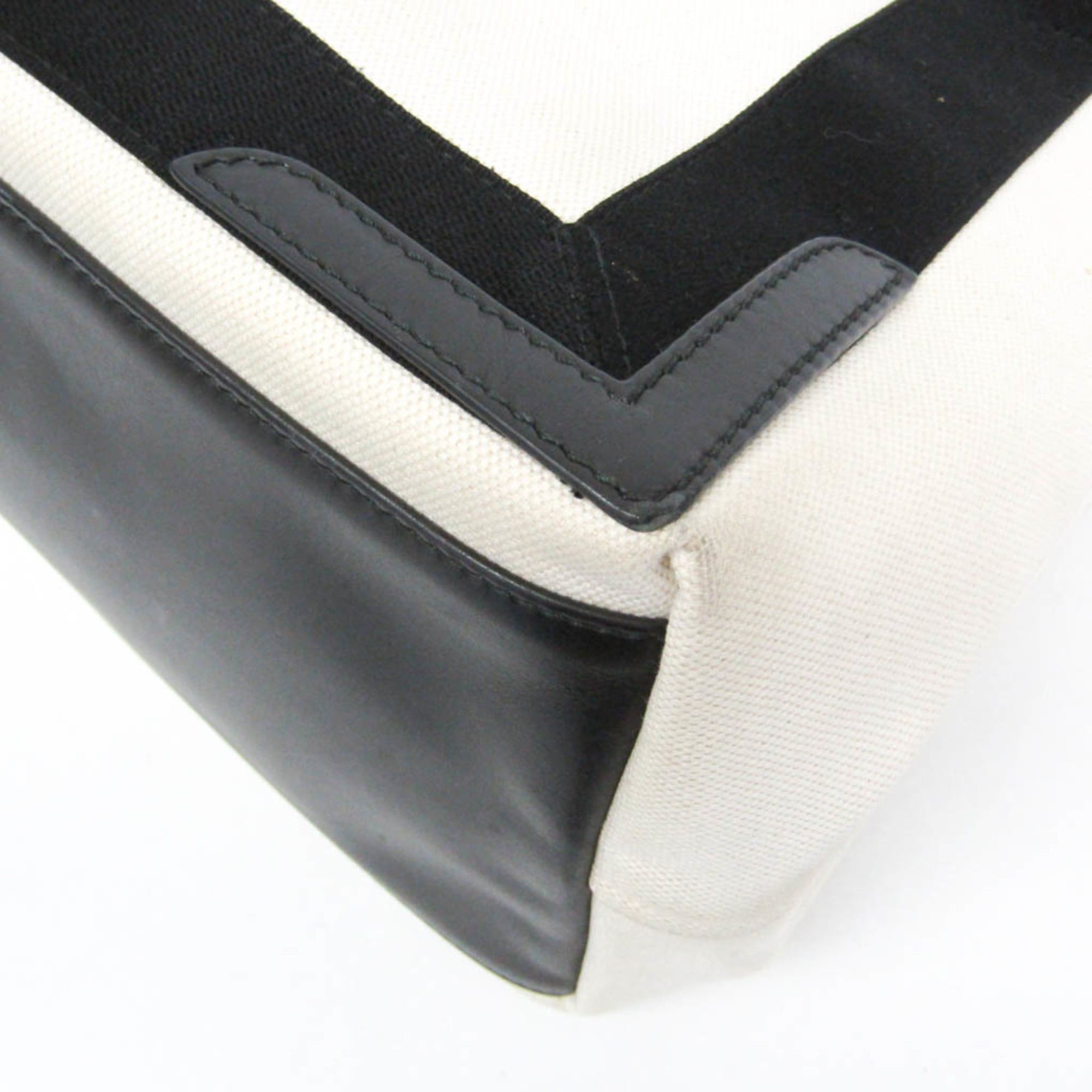 Balenciaga Balenciaga Navy Cabas S 339933 Women's Canvas,Leather Handbag Black,Off-white Size ONE SIZE - 4 Thumbnail