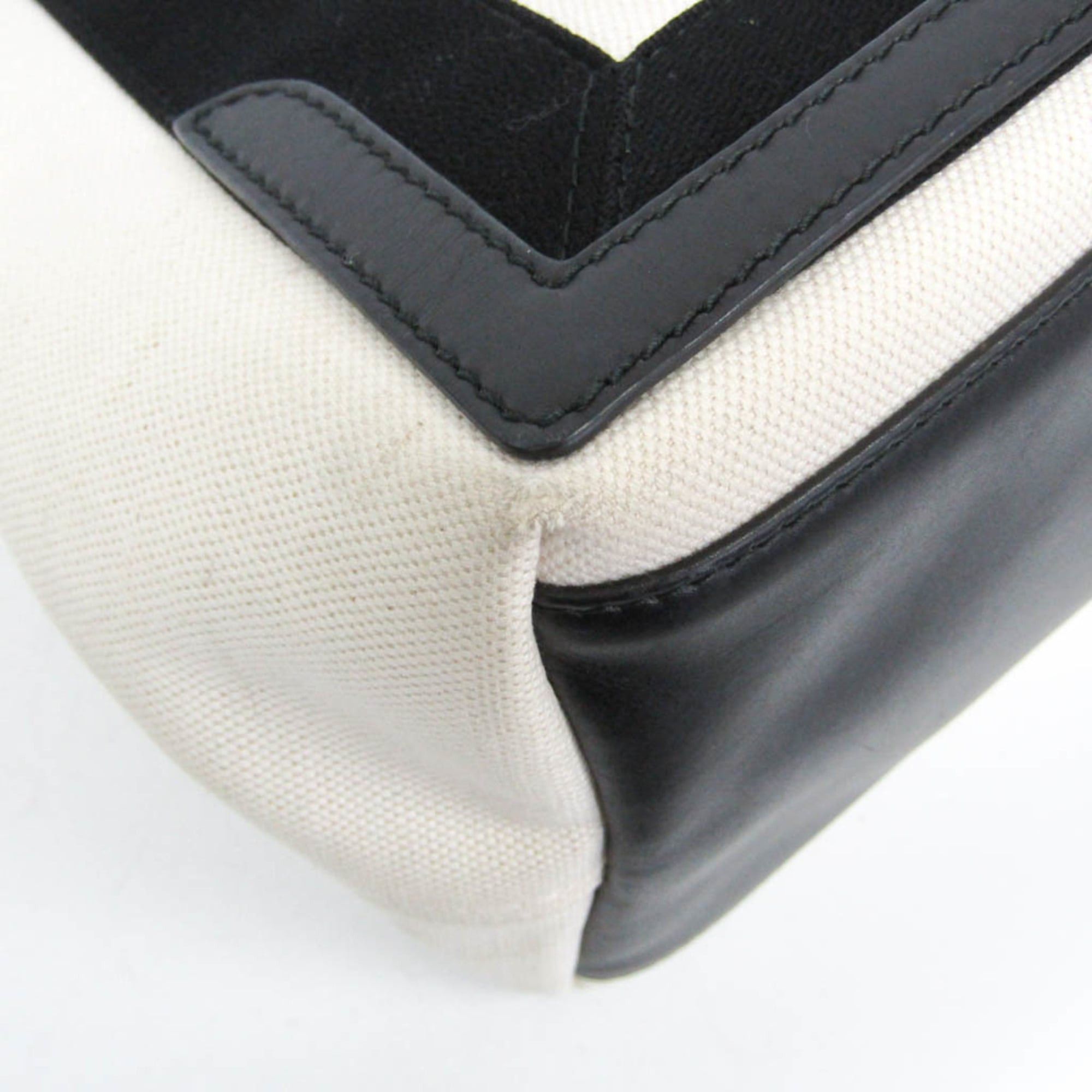 Balenciaga Balenciaga Navy Cabas S 339933 Women's Canvas,Leather Handbag Black,Off-white Size ONE SIZE - 5 Thumbnail