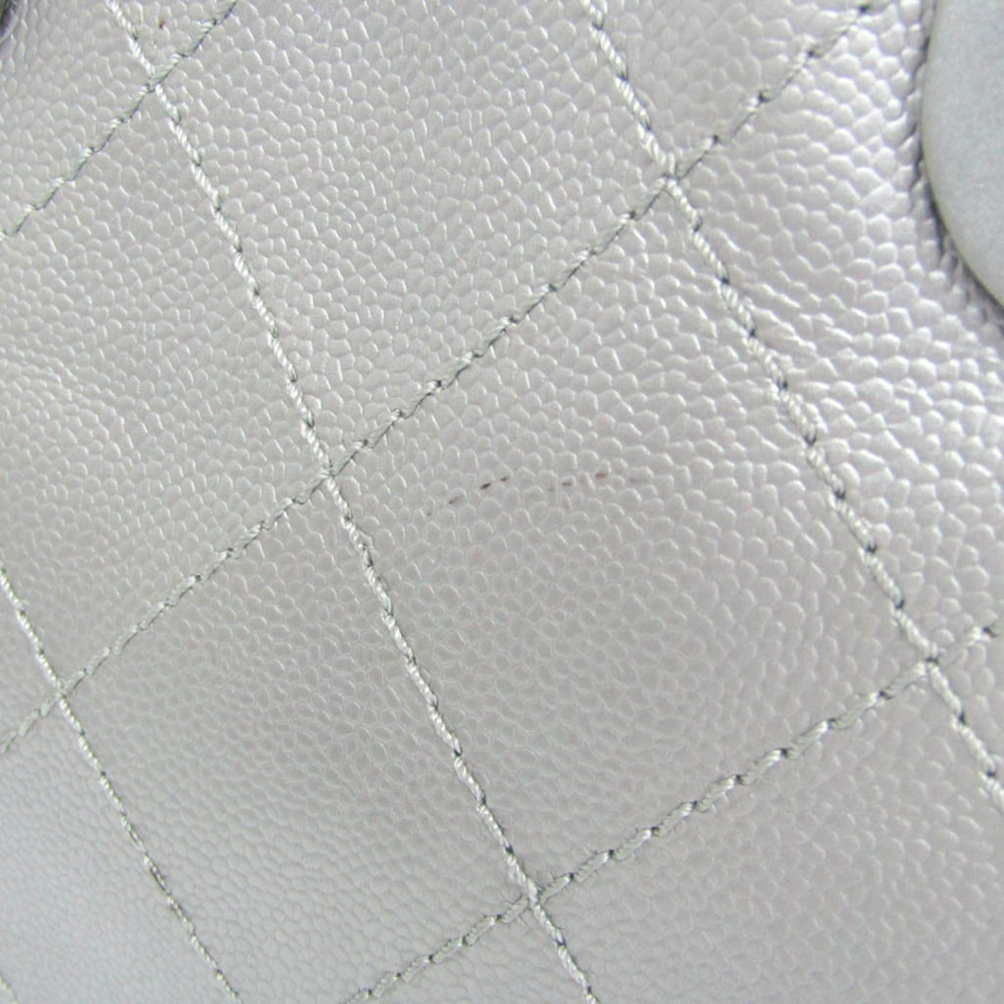 Chanel Chanel On The Road A92212 Women's Grained Calfskin Tote Bag Silver Size ONE SIZE - 10 Thumbnail
