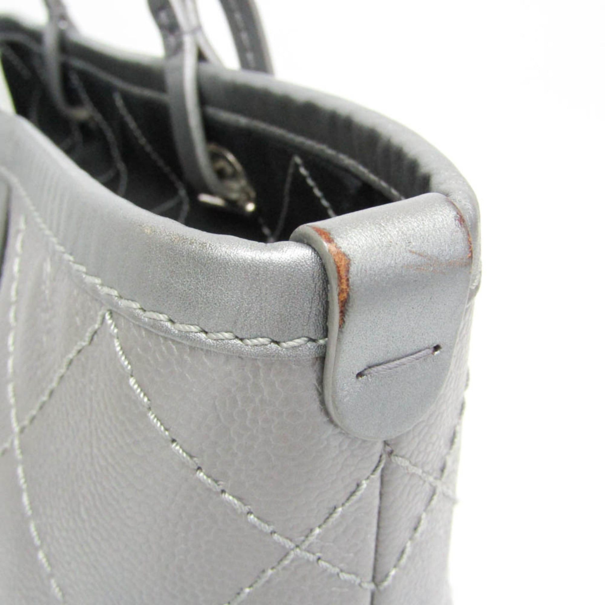 Chanel Chanel On The Road A92212 Women's Grained Calfskin Tote Bag Silver Size ONE SIZE - 5 Thumbnail