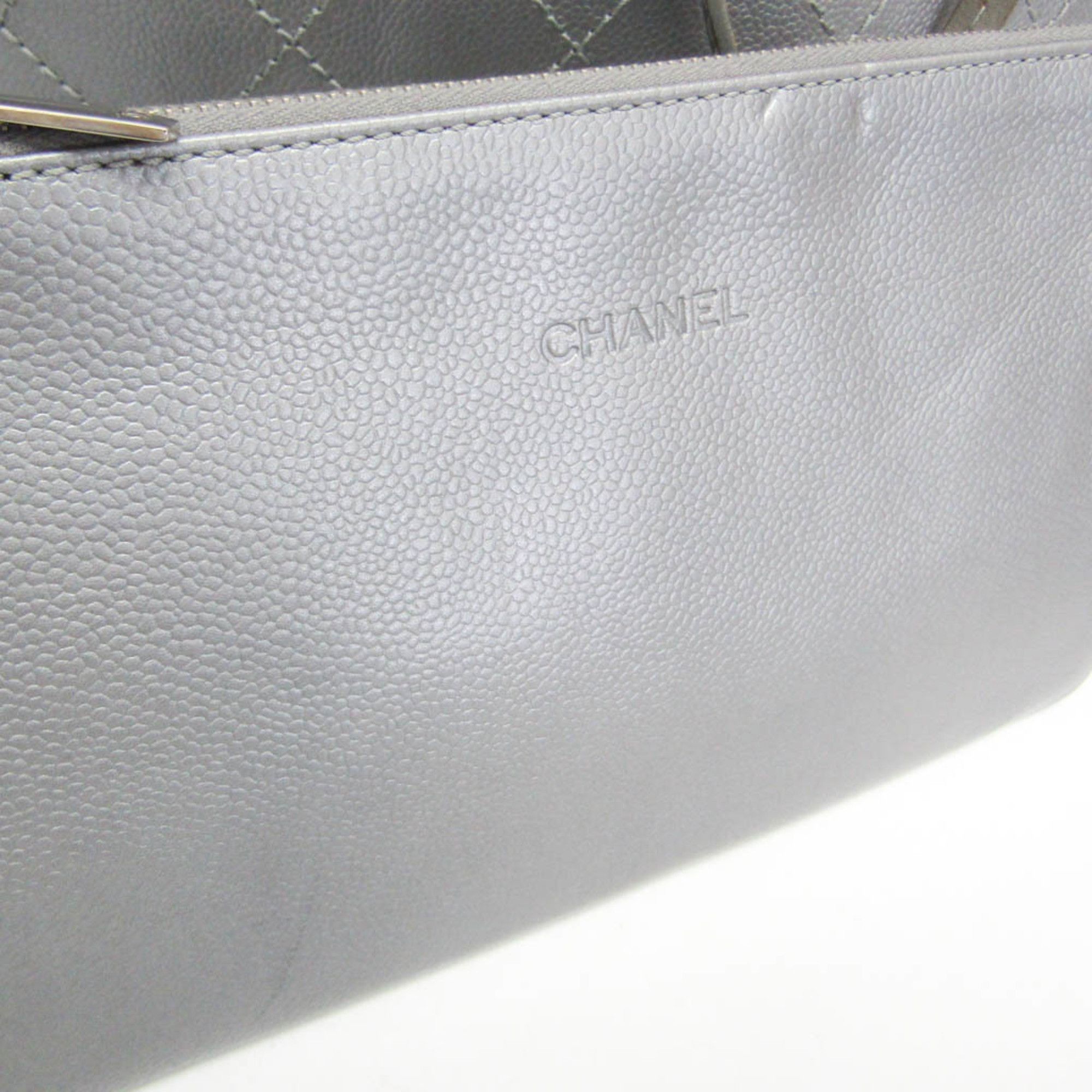 Chanel Chanel On The Road A92212 Women's Grained Calfskin Tote Bag Silver Size ONE SIZE - 13 Thumbnail