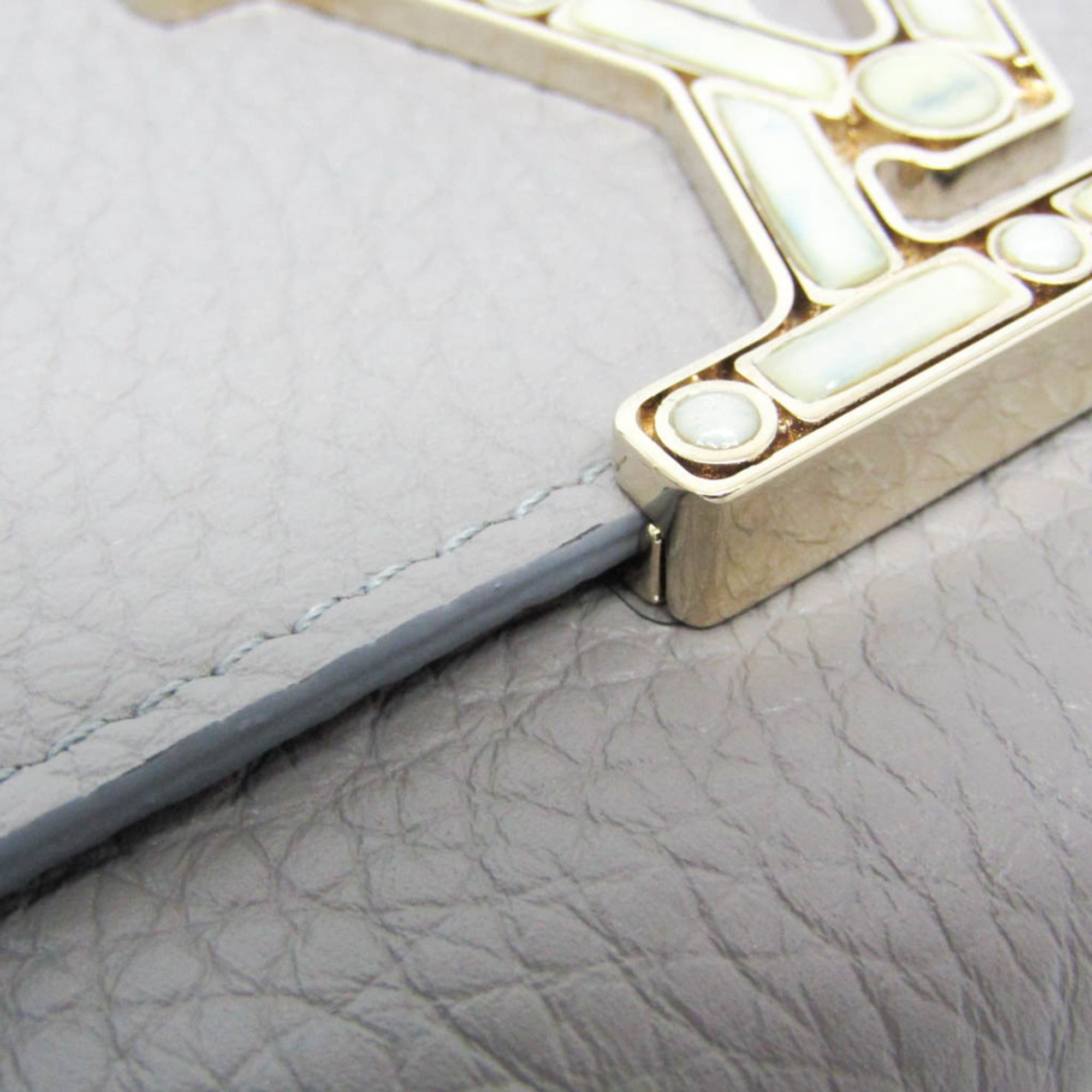 Louis Vuitton Louis Vuitton Taurillon Wallet Capucines M80928 Women's Taurillon Leather Long Wallet (bi-fold) Grayish Size ONE SIZE - 9 Thumbnail