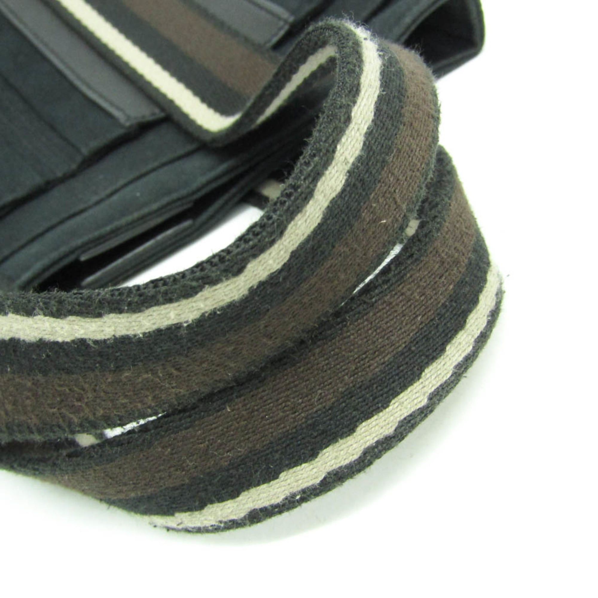 Hermes Hermes Troca Horizontal PM Men,Women Leather,Cotton Handbag Black,Dark Brown Size ONE SIZE - 10 Thumbnail
