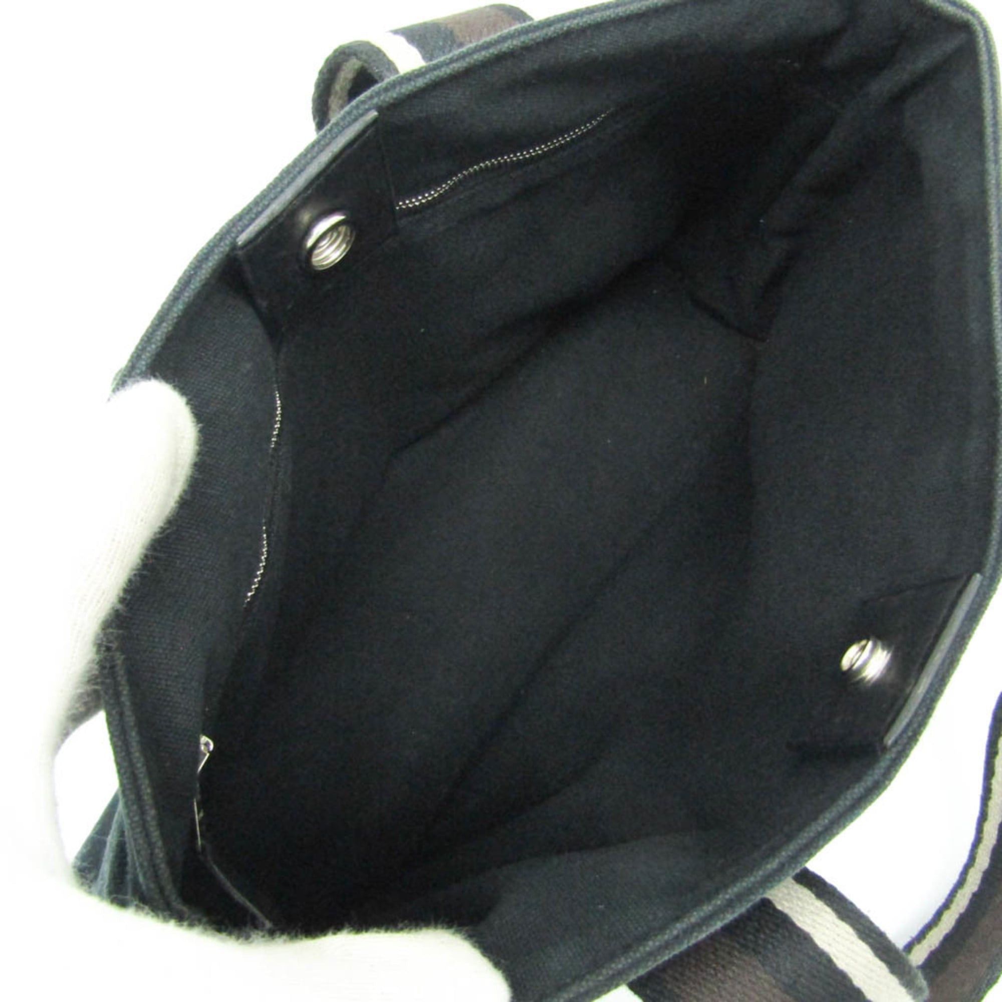 Hermes Hermes Troca Horizontal PM Men,Women Leather,Cotton Handbag Black,Dark Brown Size ONE SIZE - 3 Thumbnail