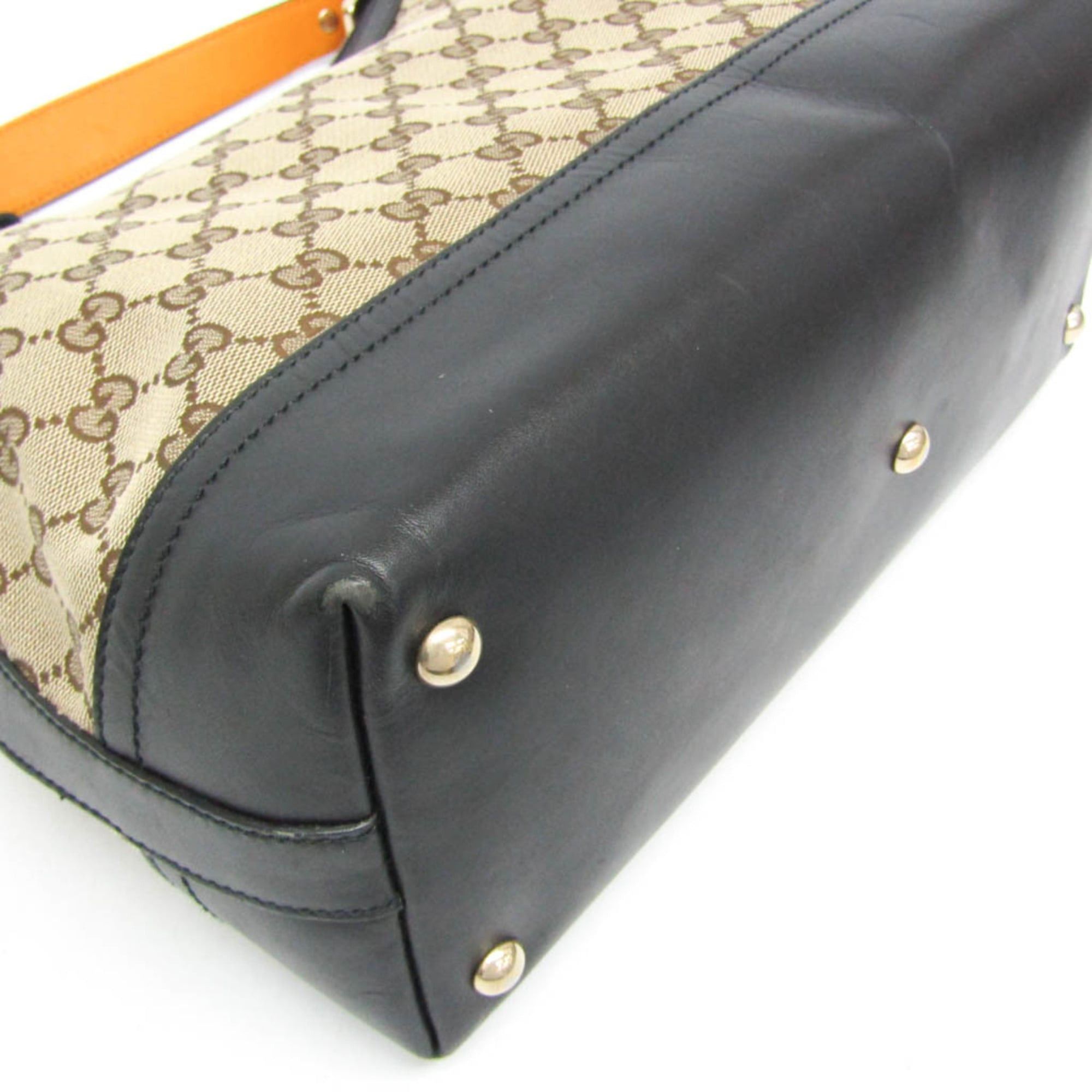 Gucci Gucci GG Canvas 282333 Women's GG Canvas,Leather Shoulder Bag Beige,Black Size ONE SIZE - 5 Thumbnail